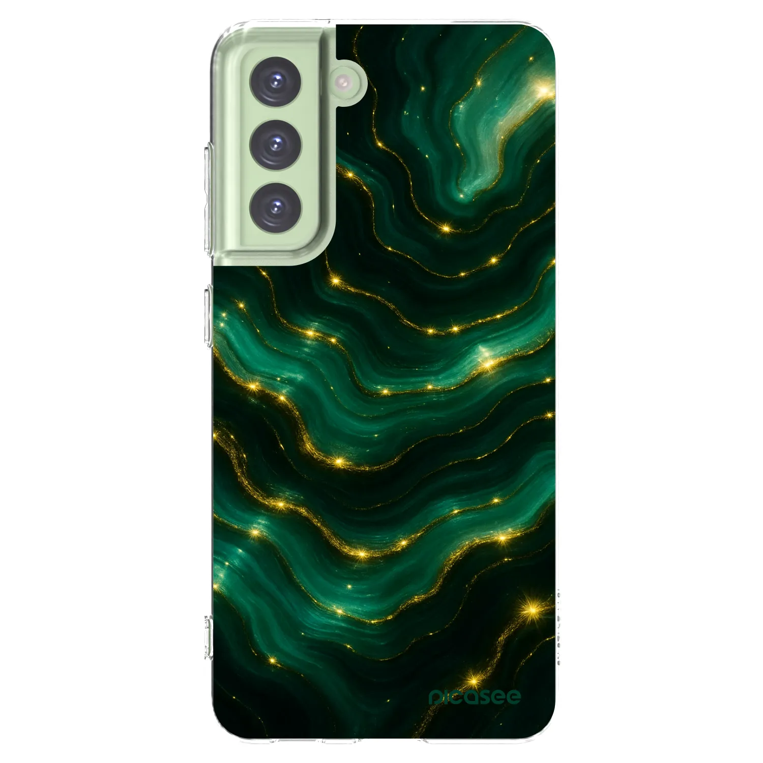 Picasee silikonowe przeźroczyste etui na Samsung Galaxy S21 FE 5G - Emerald