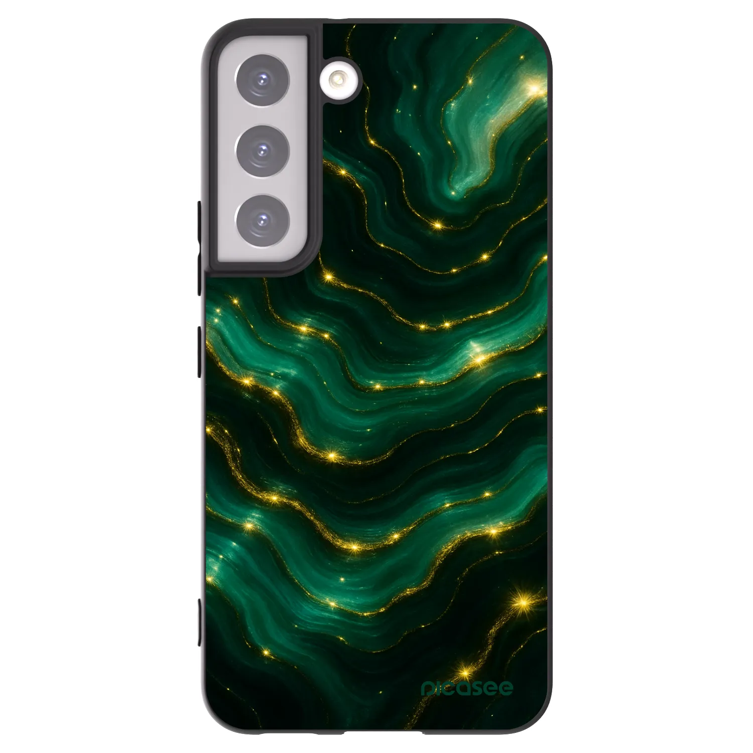 Picasee silikonowe czarne etui na Samsung Galaxy S22 5G - Emerald