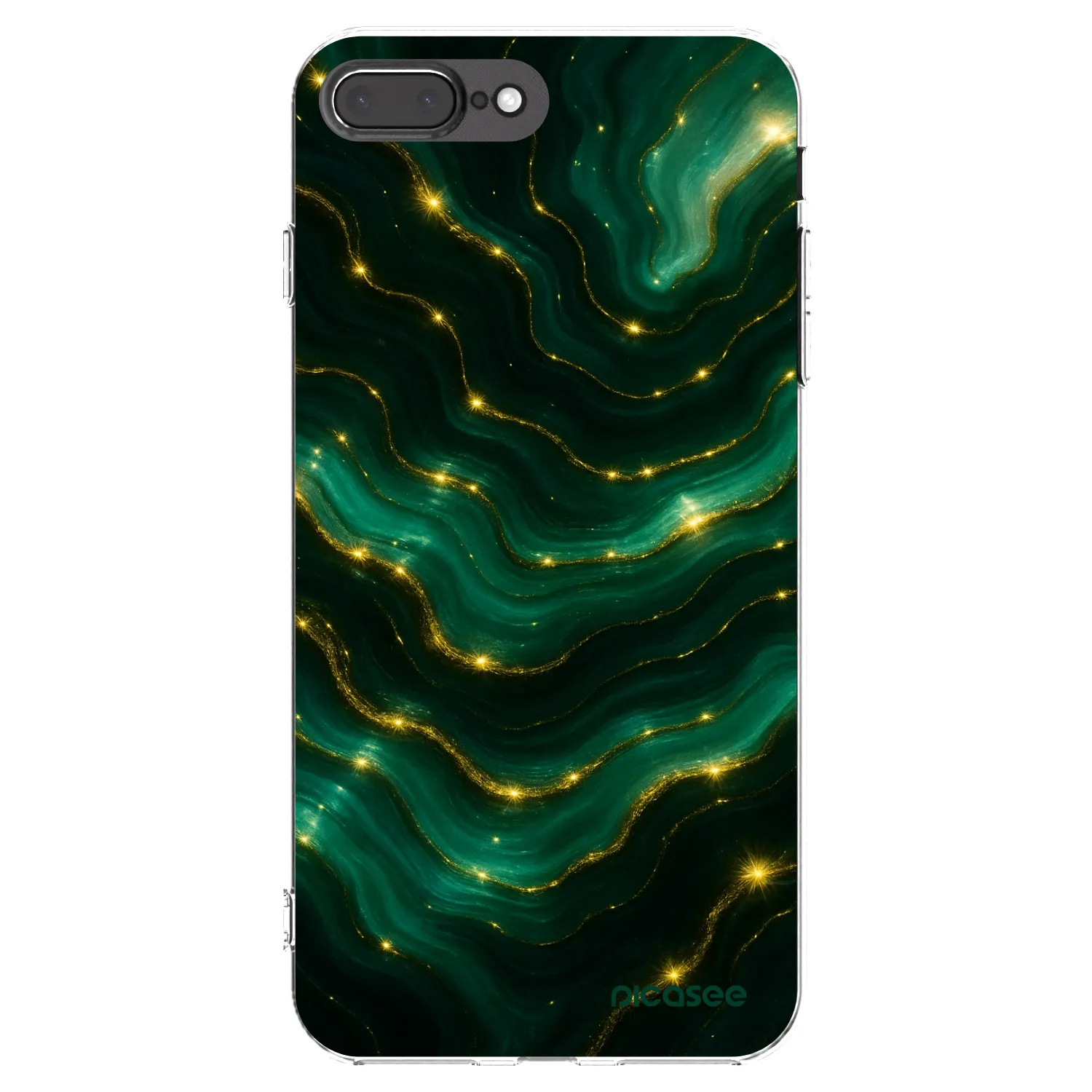 Picasee silikonowe przeźroczyste etui na Apple iPhone 7 Plus - Emerald