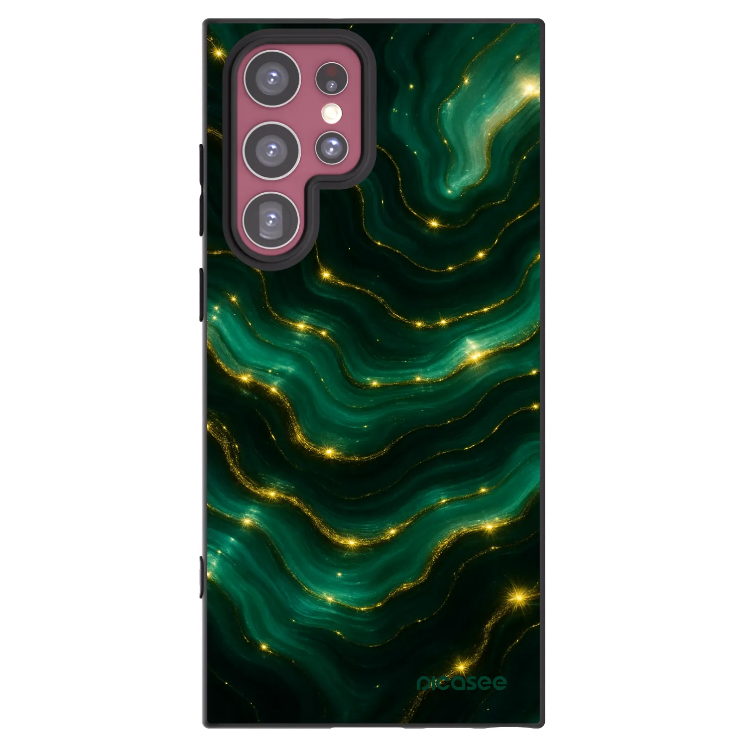 Picasee silikonowe czarne etui na Samsung Galaxy S22 Ultra 5G - Emerald