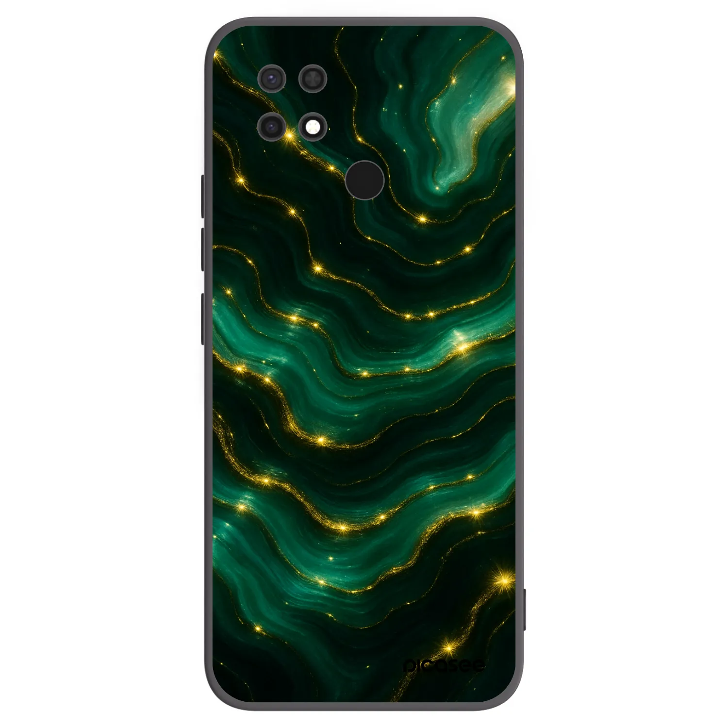 Picasee silikonowe czarne etui na Xiaomi Redmi 10C - Emerald