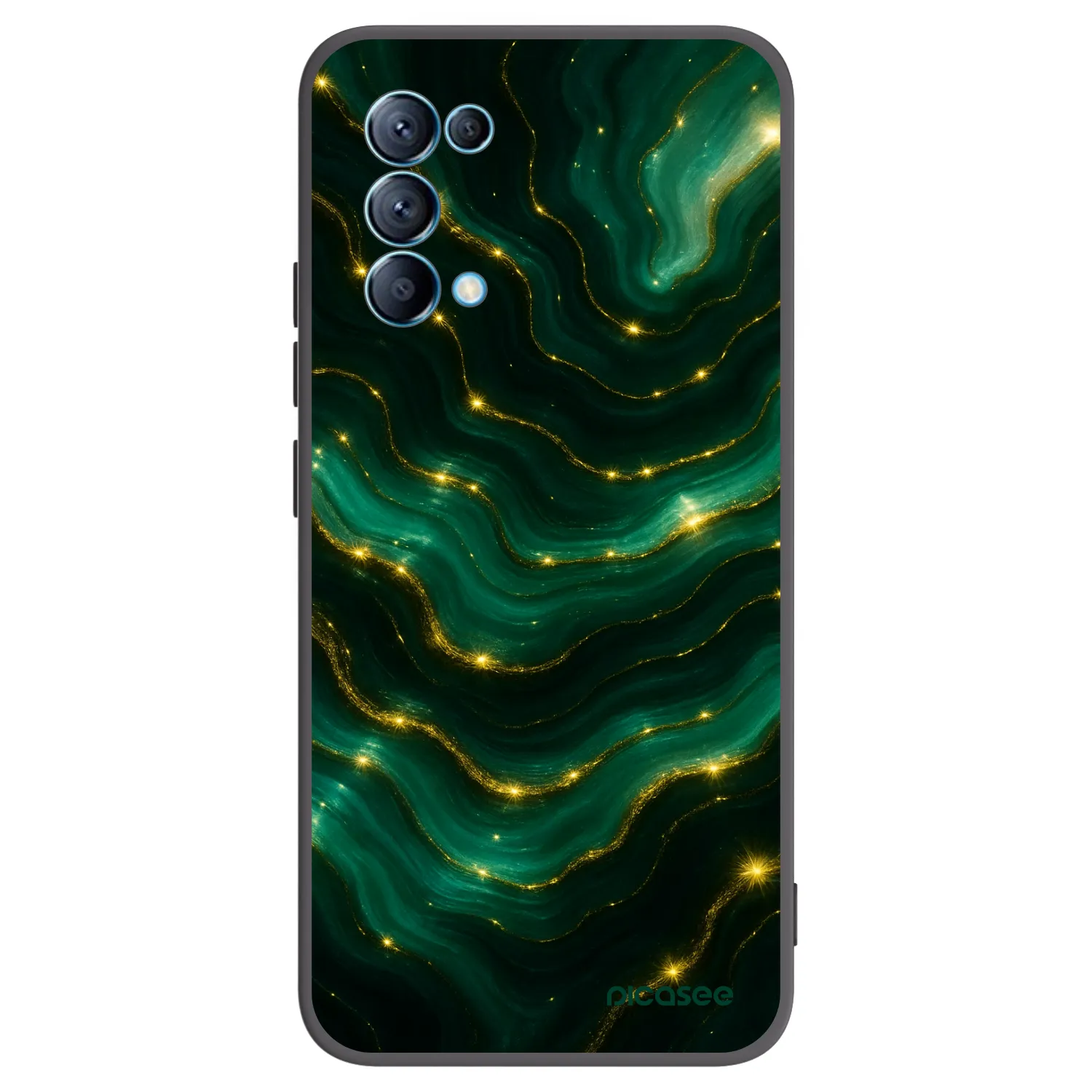 Picasee silikonowe czarne etui na OPPO Reno 5 5G - Emerald
