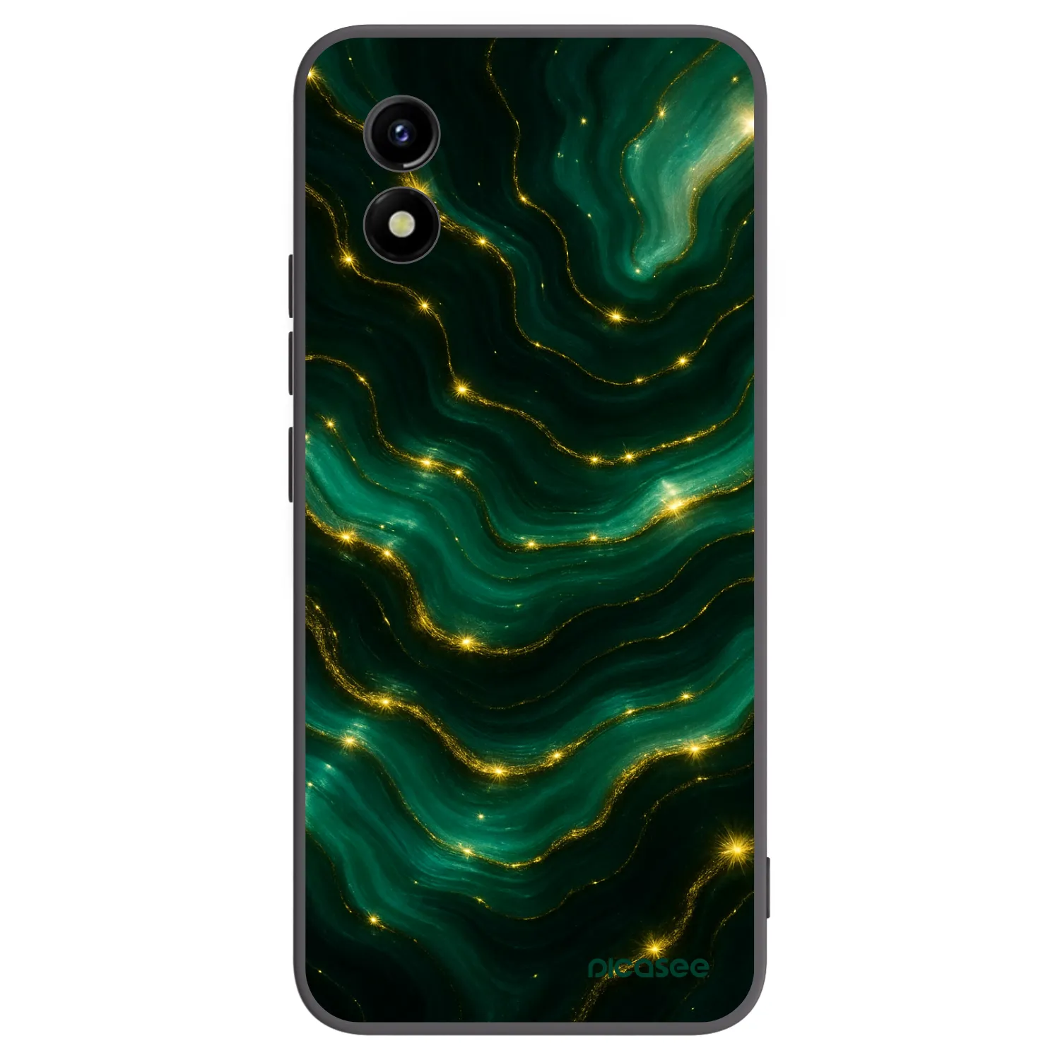 Picasee silikonowe czarne etui na Vivo Y01 - Emerald