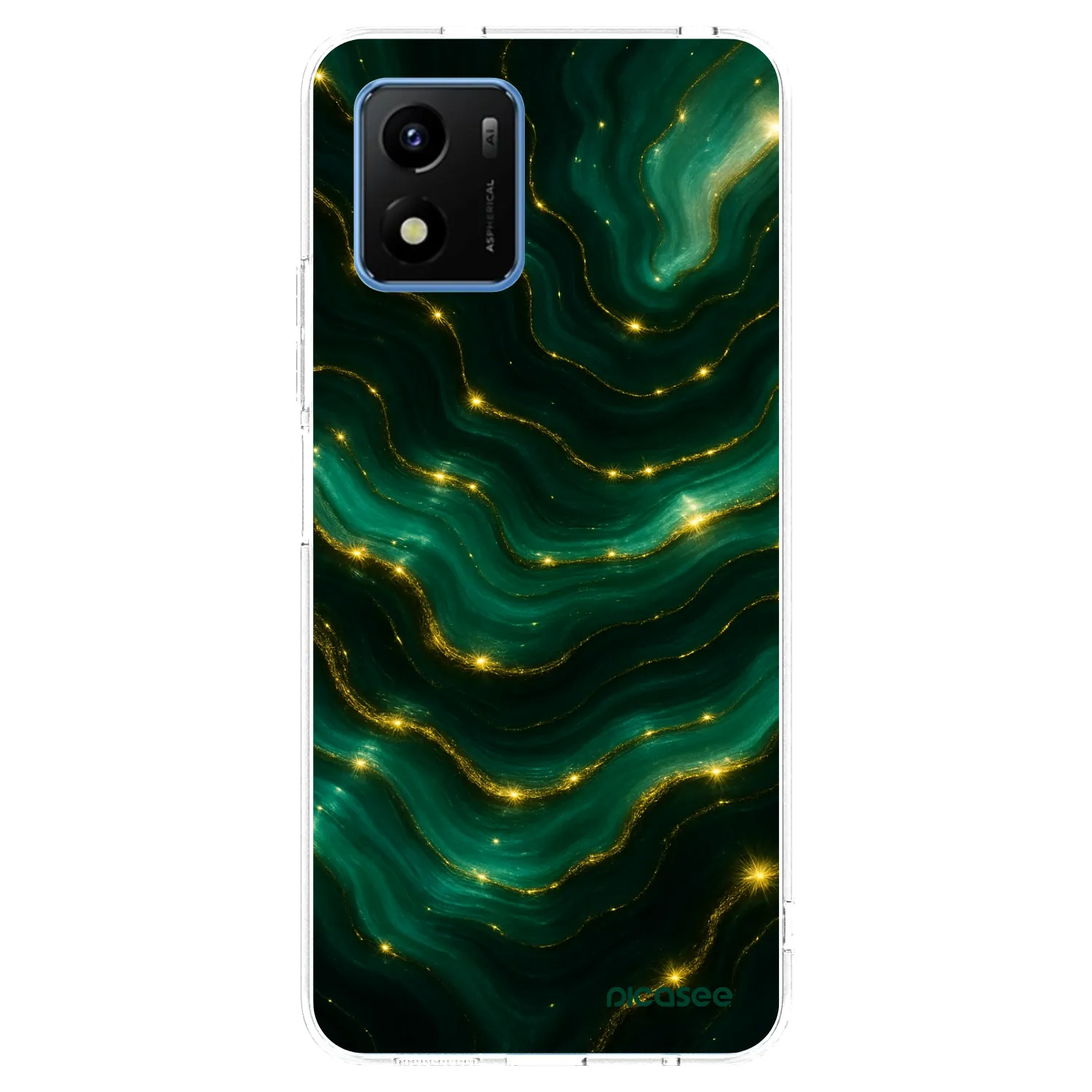 Picasee silikonowe przeźroczyste etui na Vivo Y01 - Emerald