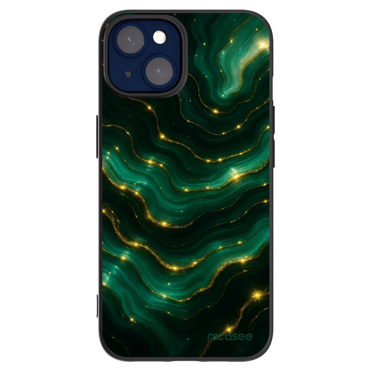 Picasee silikonowe czarne etui na Apple iPhone 14 - Emerald