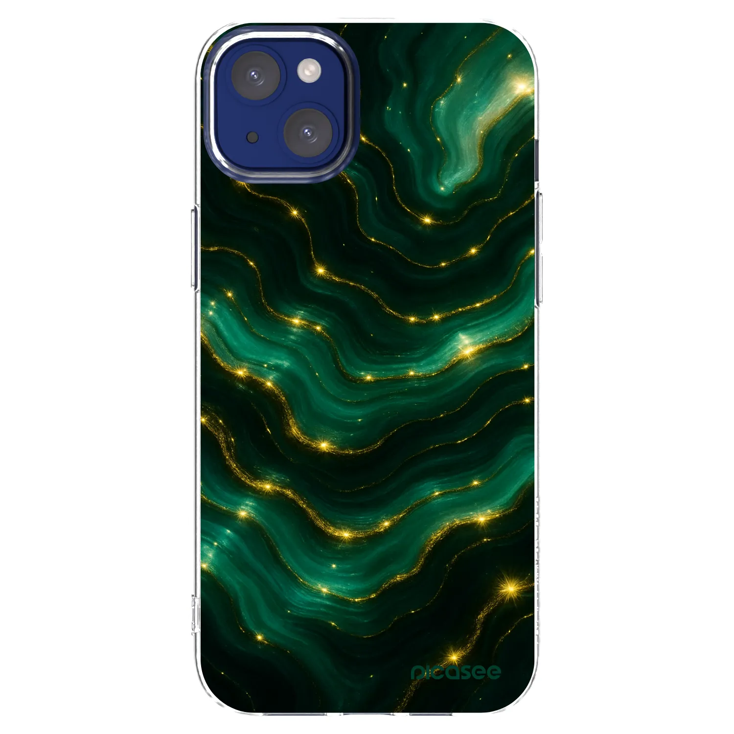Picasee silikonowe przeźroczyste etui na Apple iPhone 14 Plus - Emerald