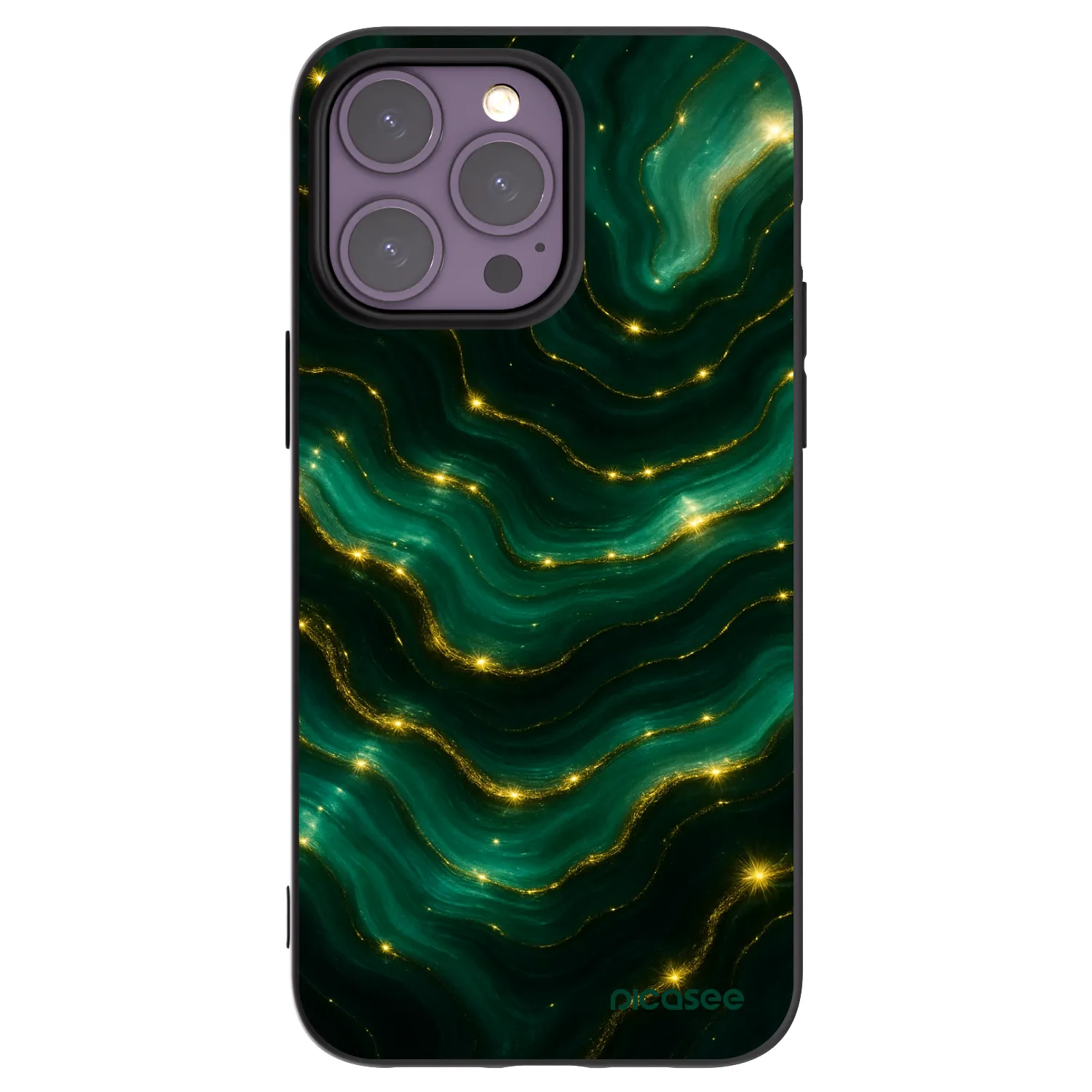 Picasee silikonowe czarne etui na Apple iPhone 14 Pro Max - Emerald