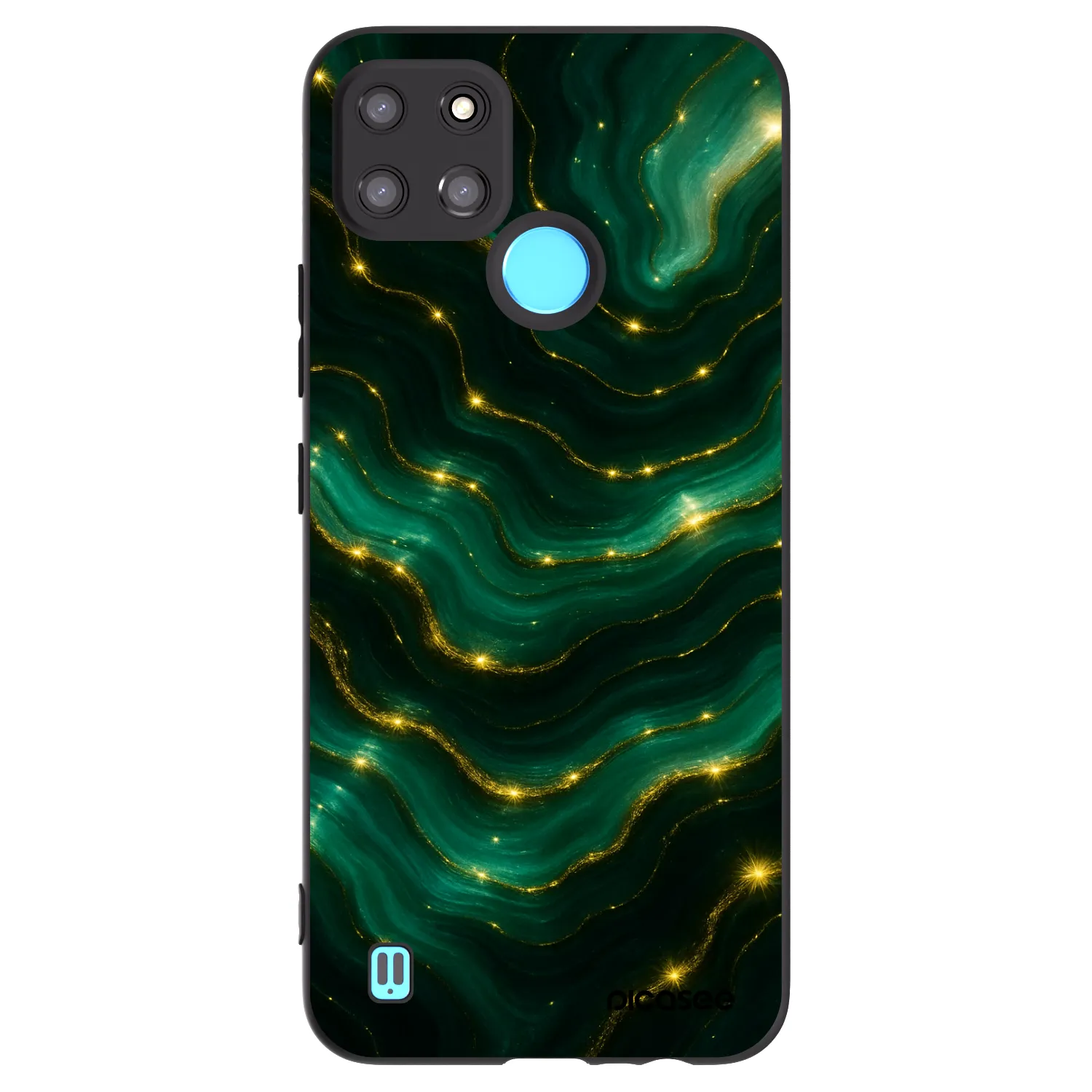 Picasee silikonowe czarne etui na Realme C21Y - Emerald