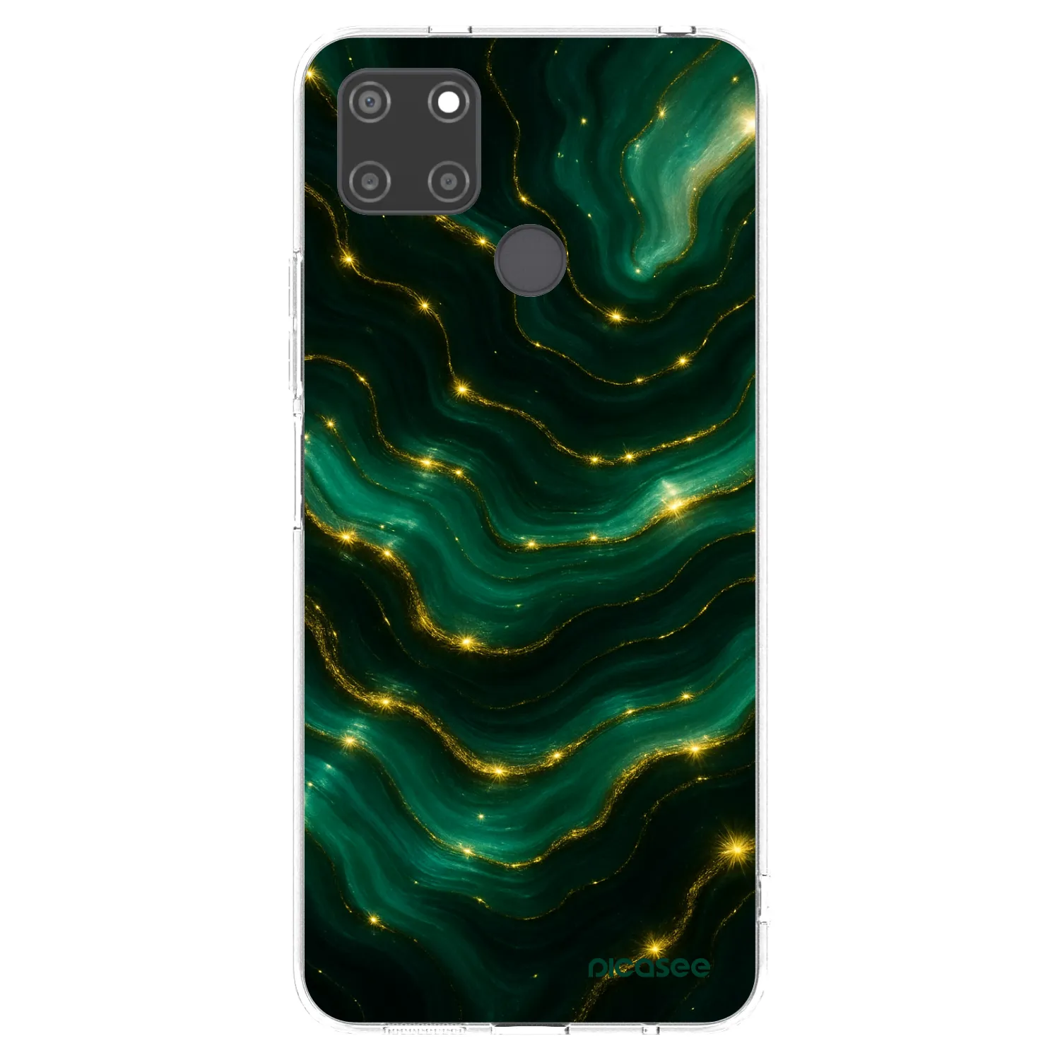 Picasee silikonowe przeźroczyste etui na Realme C21Y - Emerald