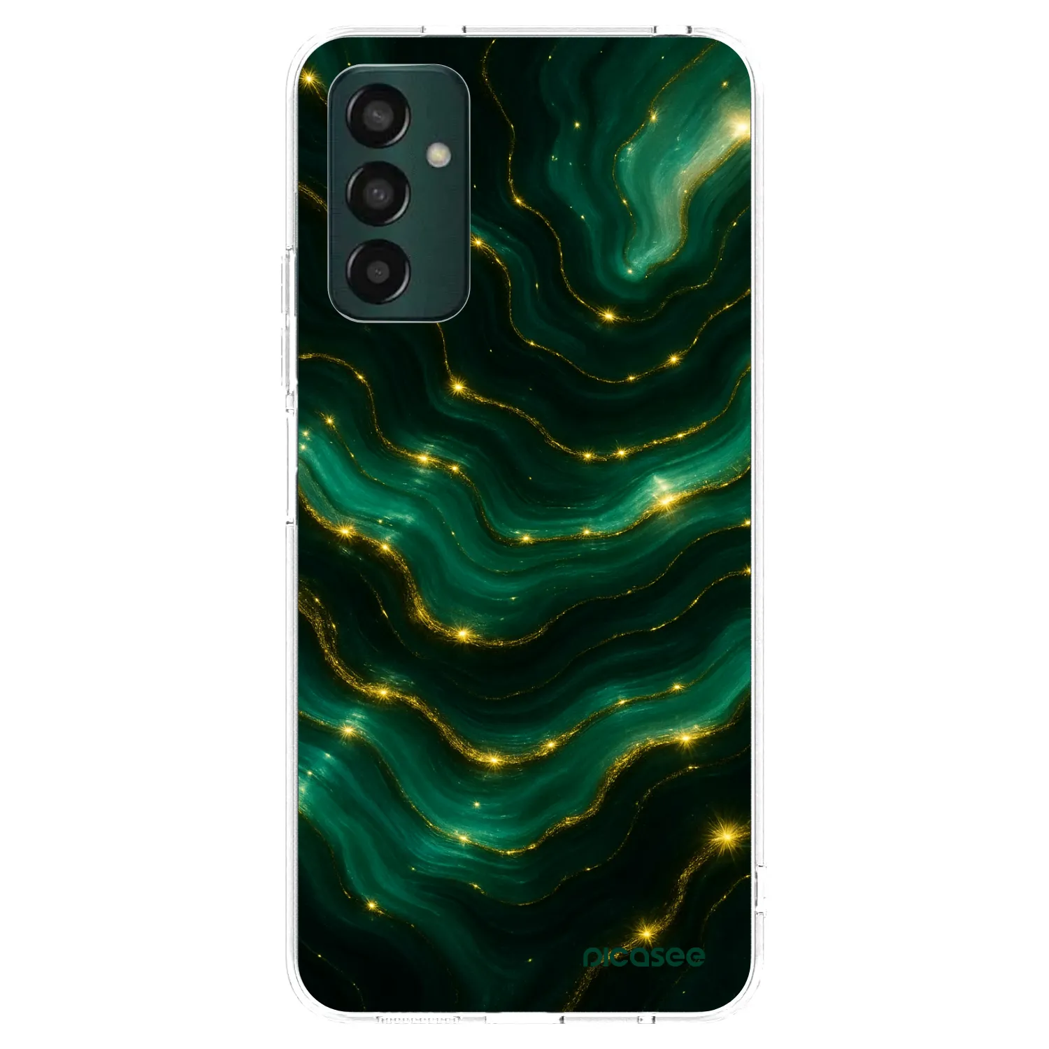 Picasee silikonowe przeźroczyste etui na Samsung Galaxy M13 M135F - Emerald