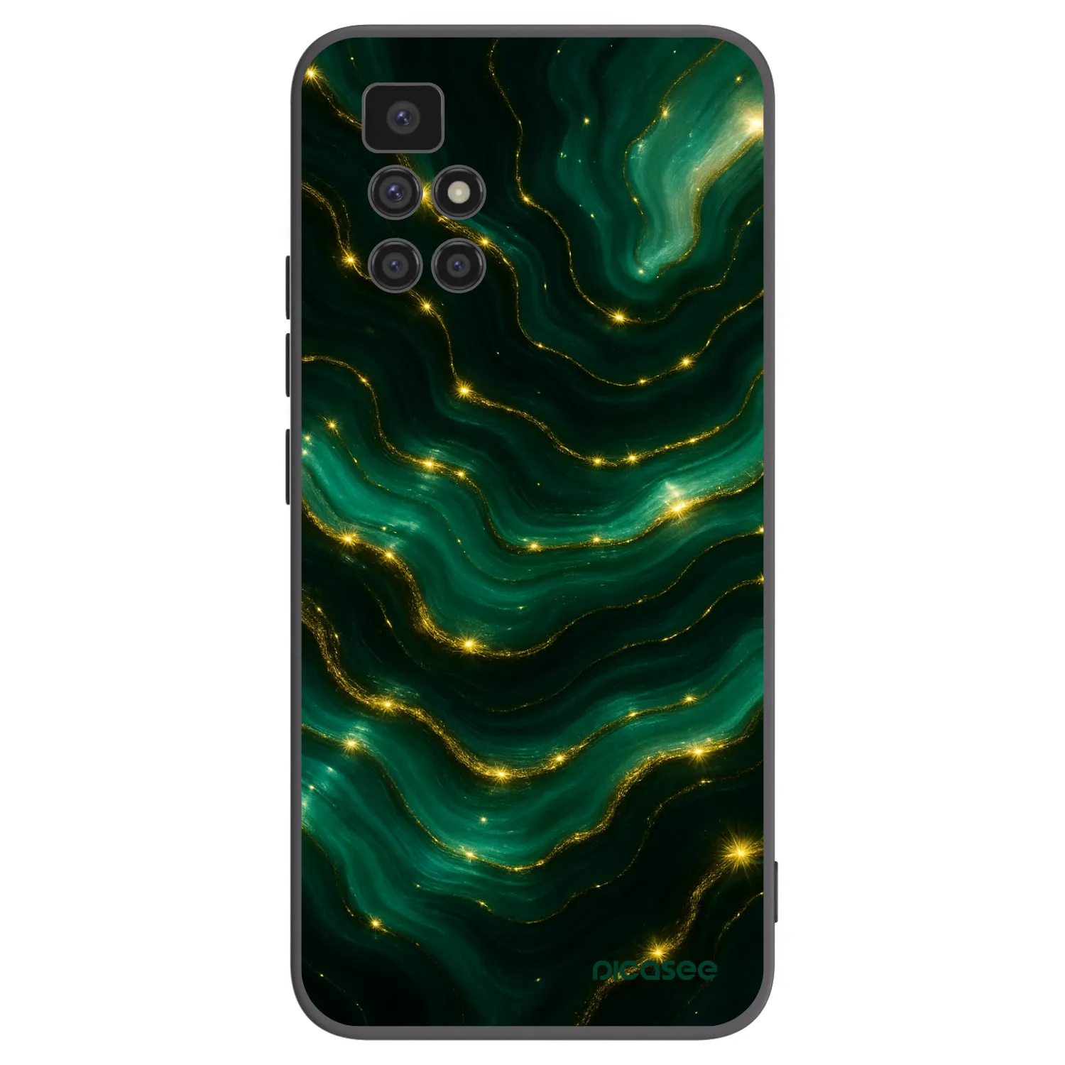 Picasee silikonowe czarne etui na Xiaomi Redmi 10 (2022) - Emerald