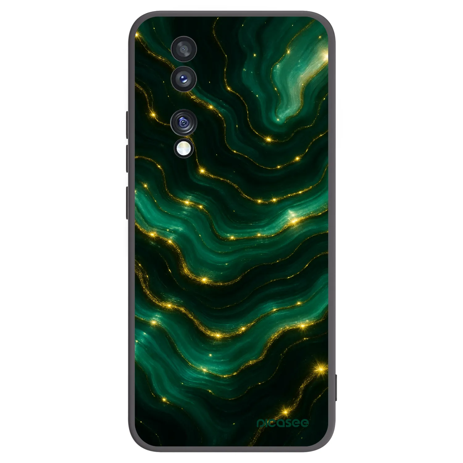 Picasee silikonowe czarne etui na Honor 70 - Emerald