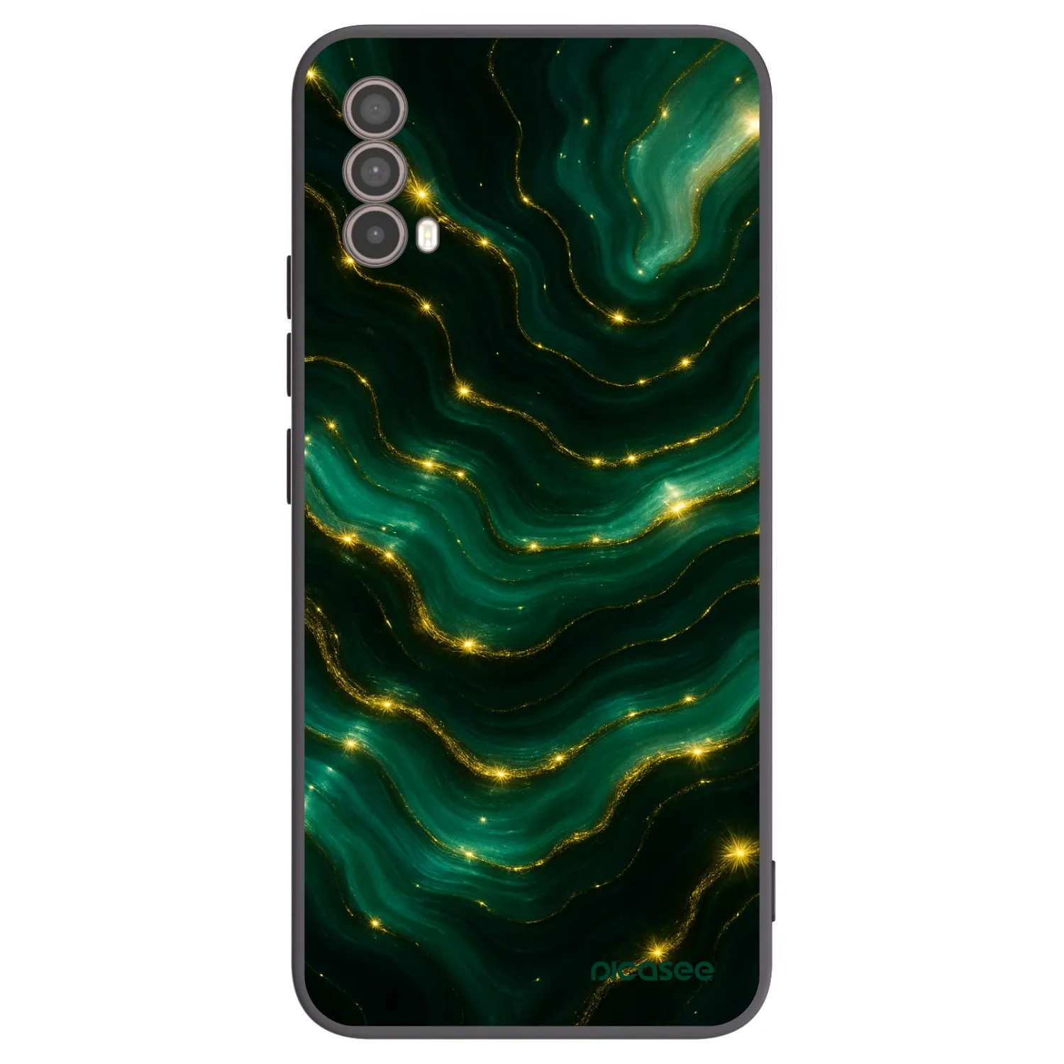 Picasee silikonowe czarne etui na Motorola Moto E40 - Emerald