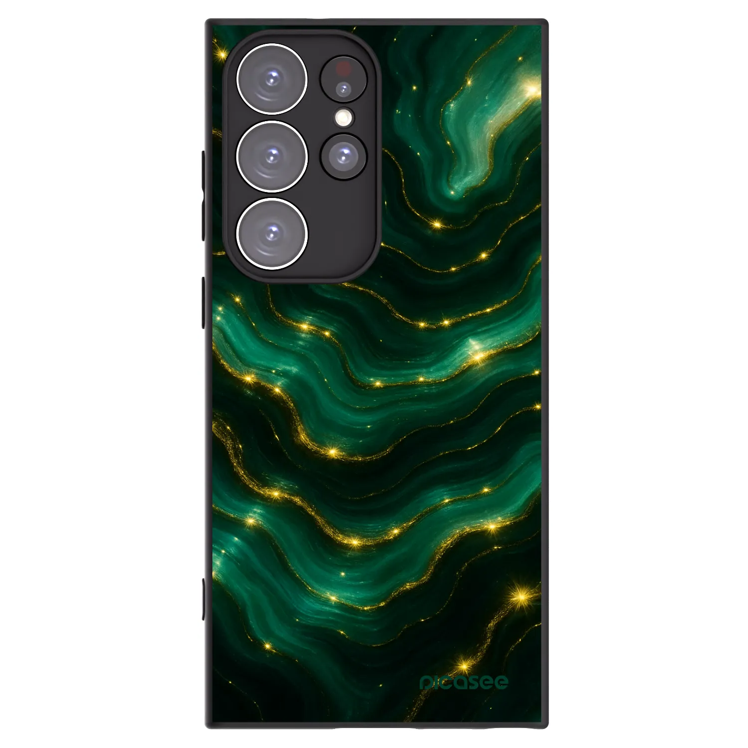 Picasee silikonowe czarne etui na Samsung Galaxy S23 Ultra 5G - Emerald