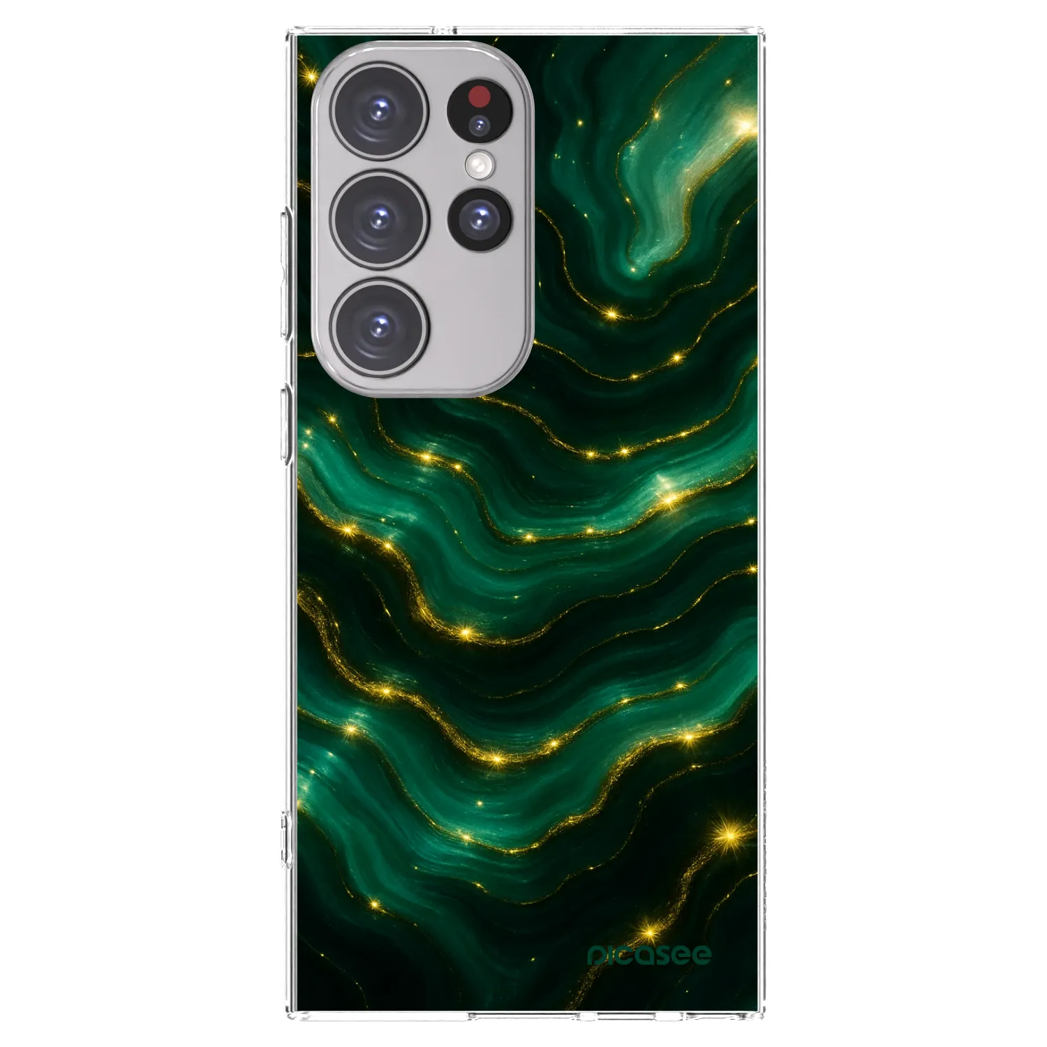 Picasee silikonowe przeźroczyste etui na Samsung Galaxy S23 Ultra 5G - Emerald