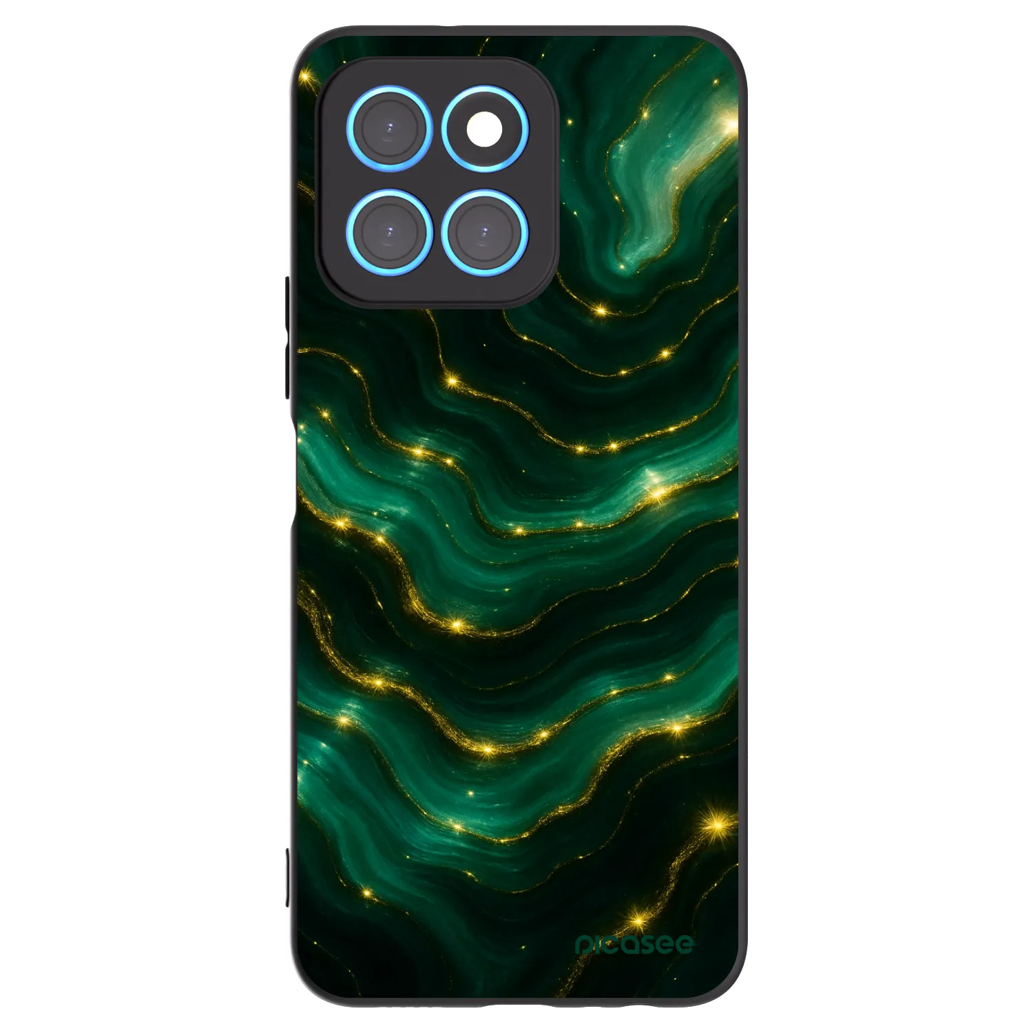 Picasee silikonowe czarne etui na Honor X8 5G - Emerald