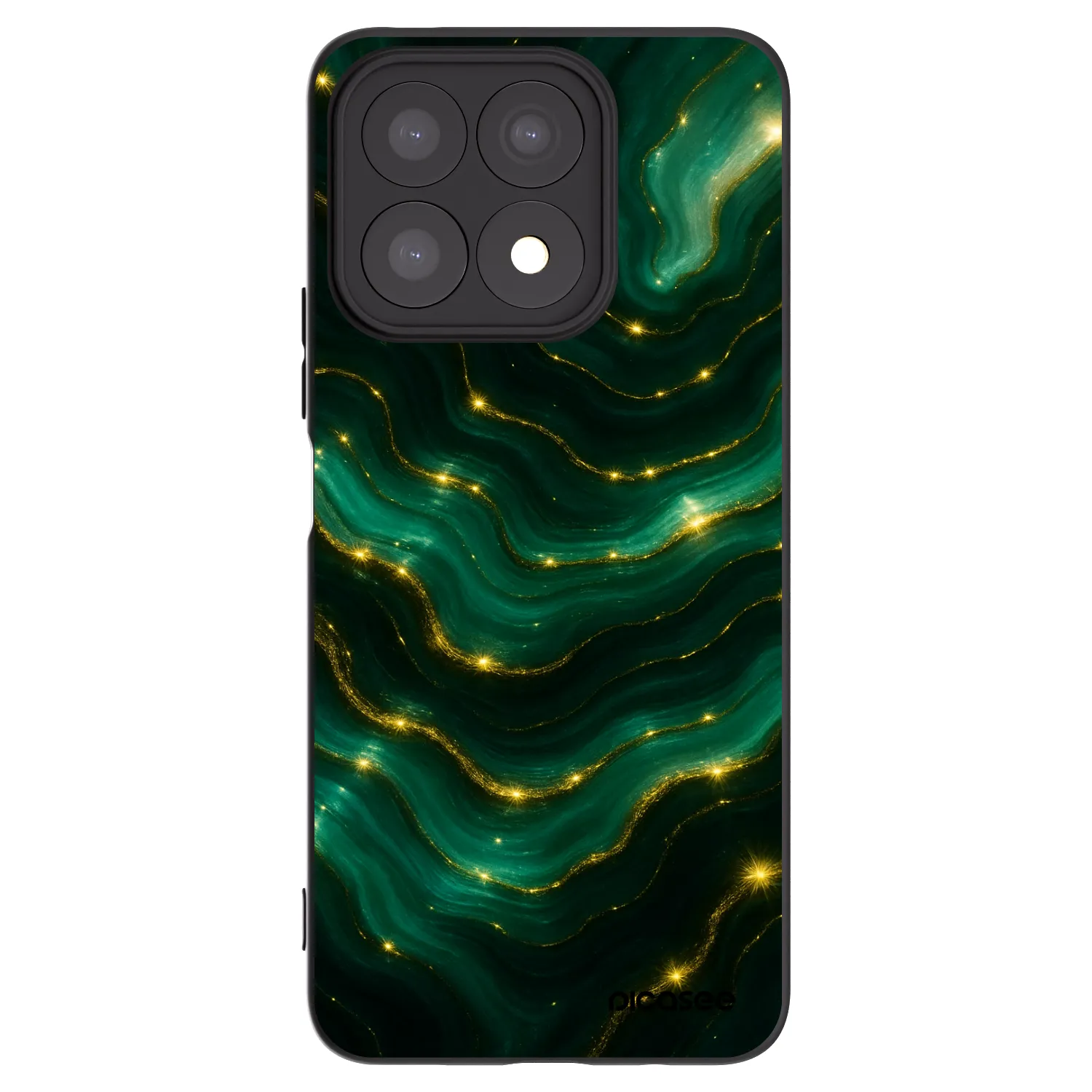 Picasee silikonowe czarne etui na Honor X8a - Emerald