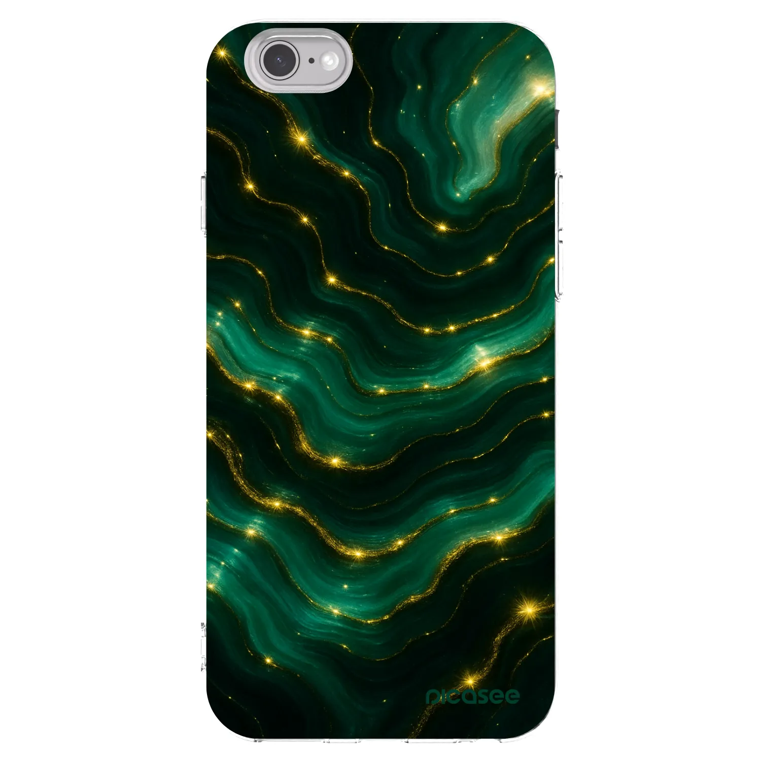 Picasee silikonowe przeźroczyste etui na Apple iPhone 6/6S - Emerald