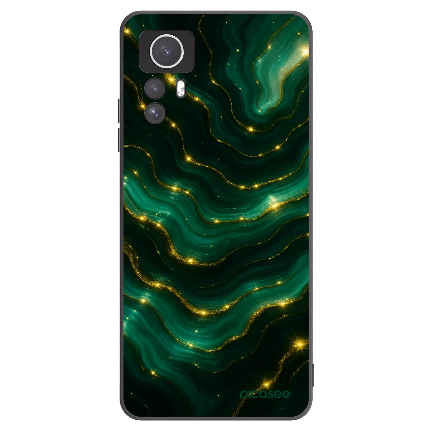 Picasee silikonowe czarne etui na Xiaomi Redmi Note 12S - Emerald