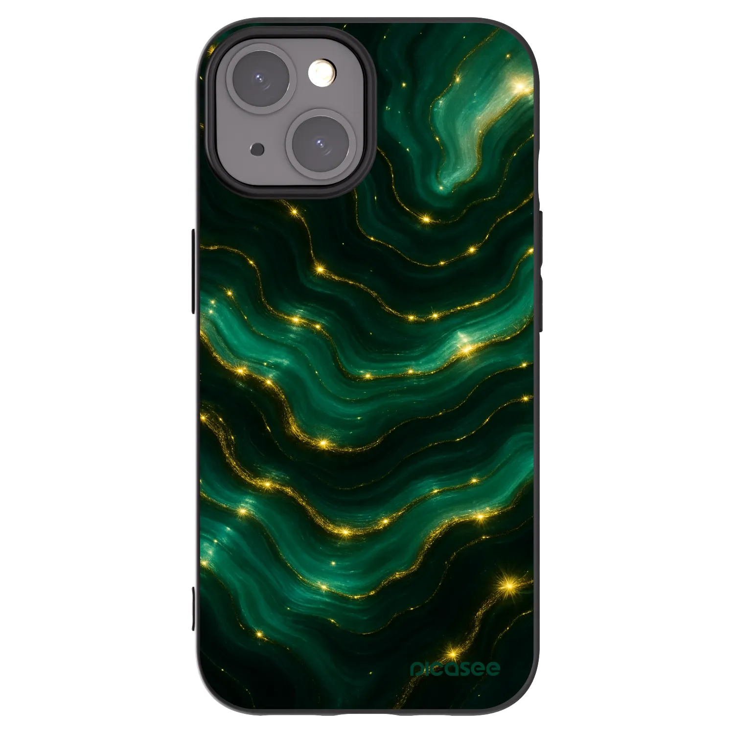Picasee silikonowe czarne etui na Apple iPhone 15 - Emerald