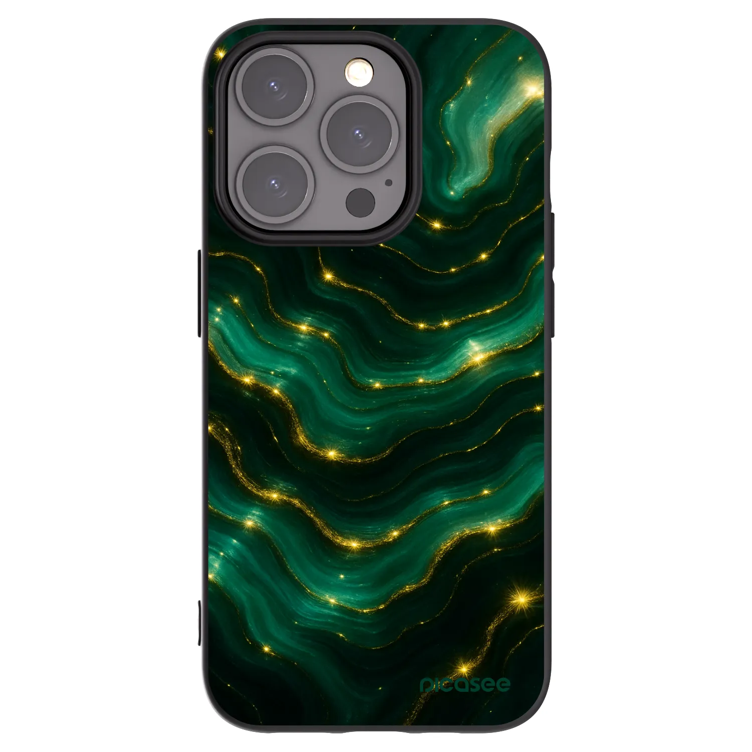 Picasee silikonowe czarne etui na Apple iPhone 15 Pro - Emerald