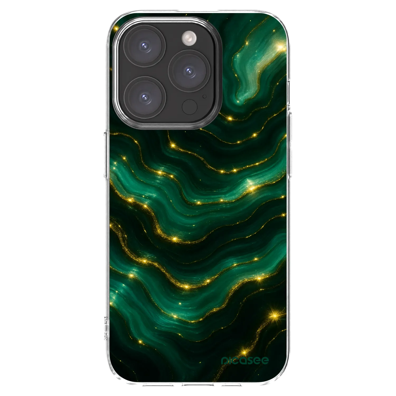 Picasee silikonowe przeźroczyste etui na Apple iPhone 15 Pro - Emerald
