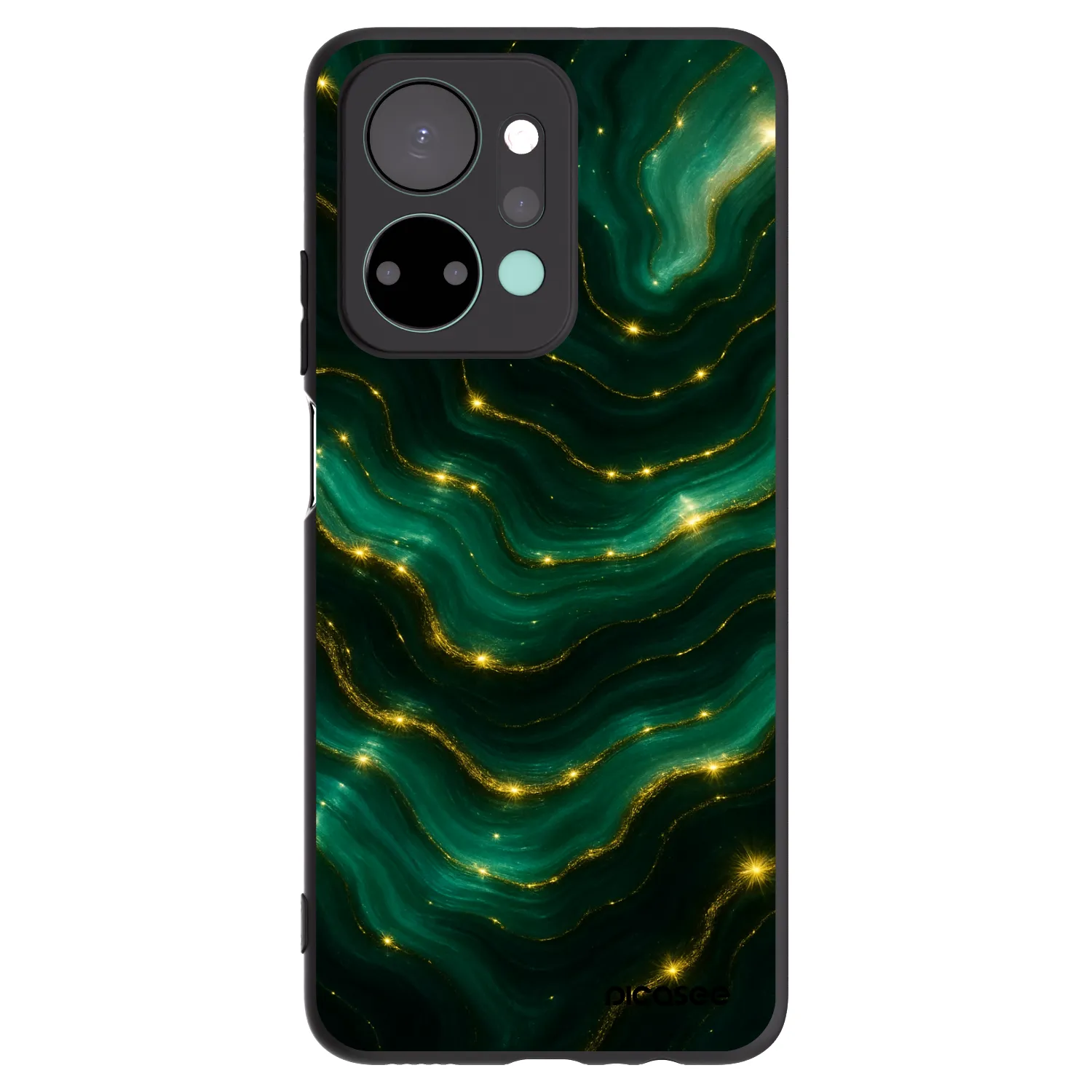 Picasee silikonowe czarne etui na Honor X7a - Emerald