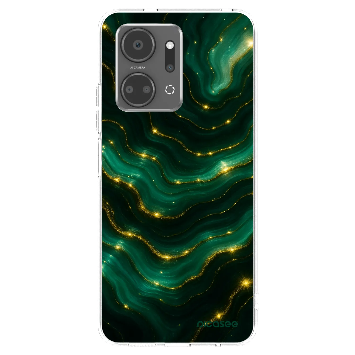 Picasee silikonowe przeźroczyste etui na Honor X7a - Emerald