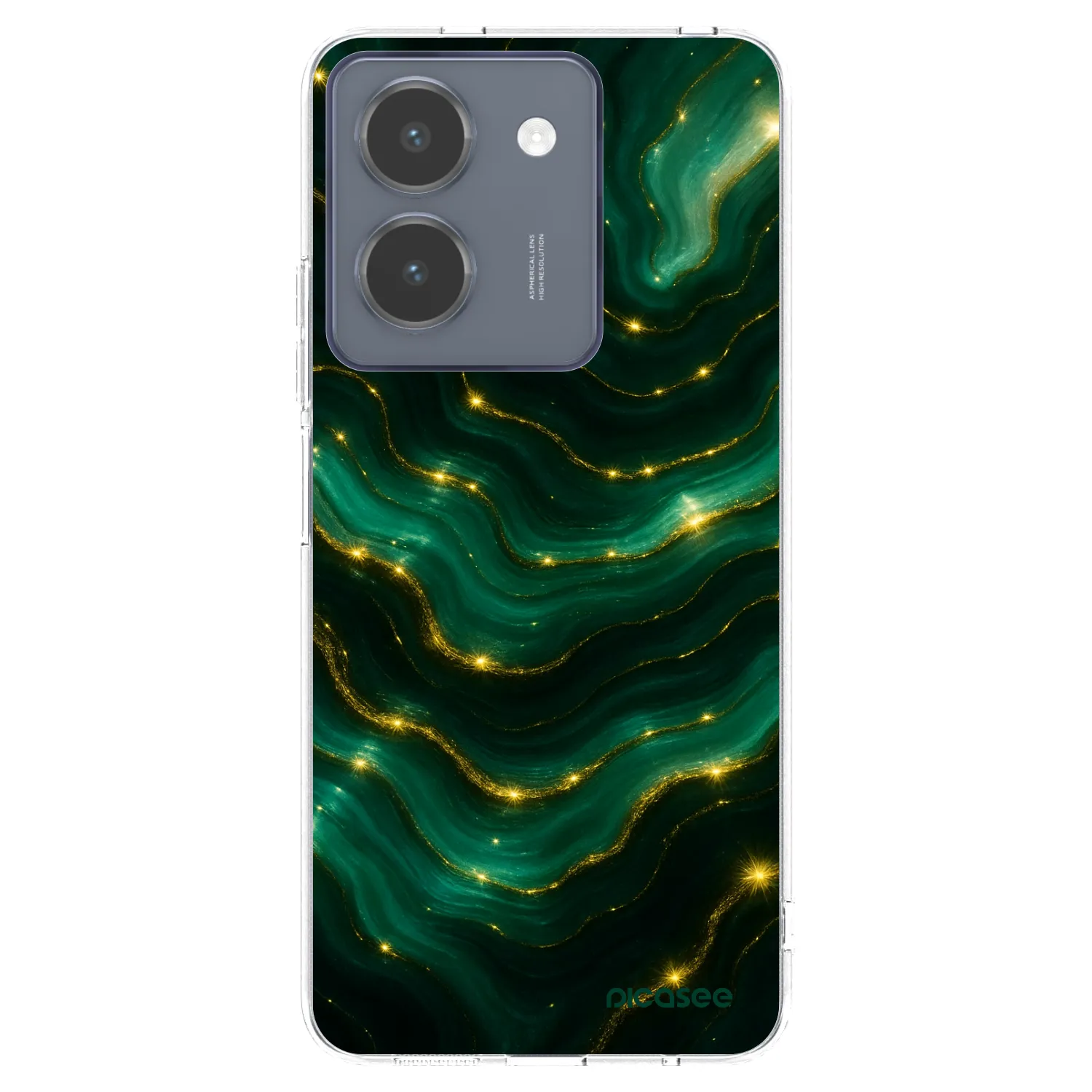 Picasee silikonowe przeźroczyste etui na Vivo Y36 4G - Emerald