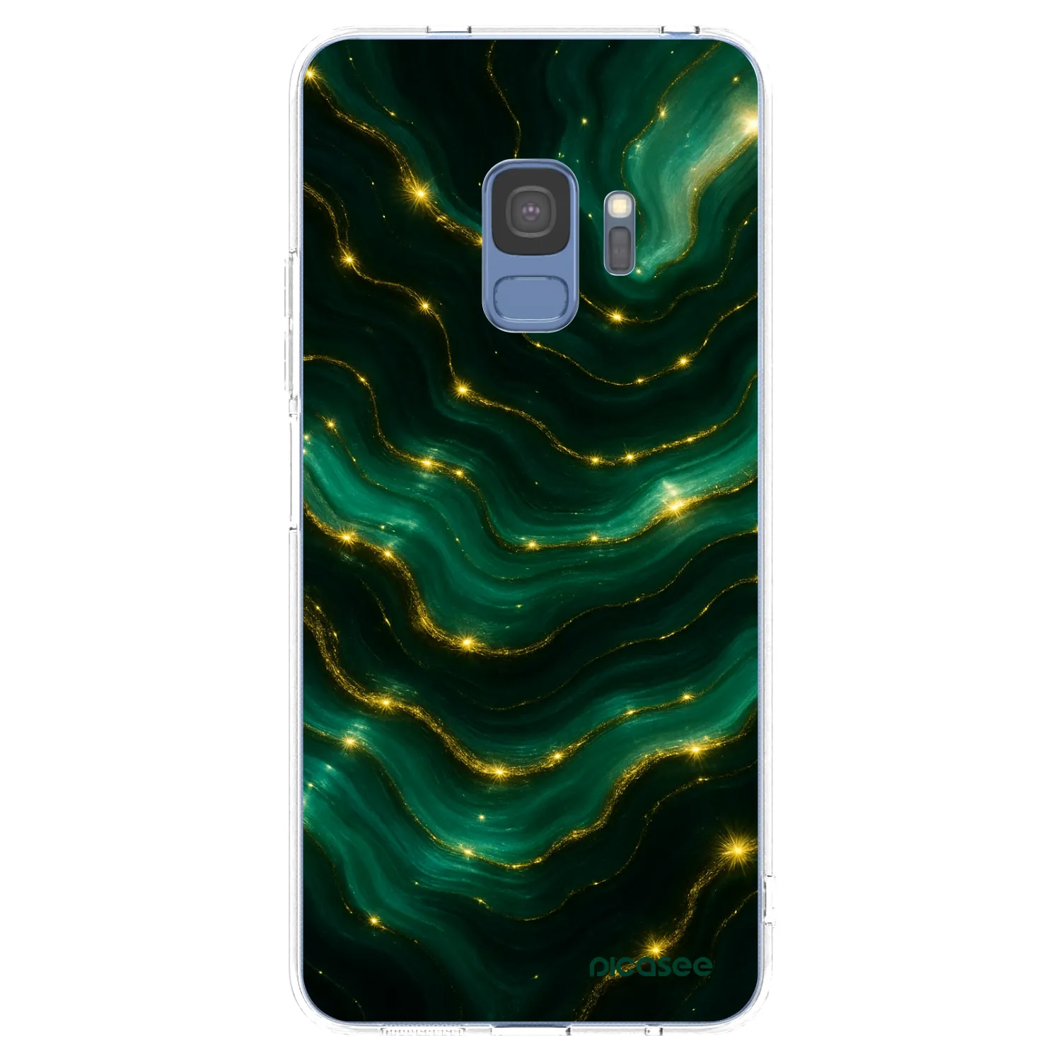 Picasee silikonowe przeźroczyste etui na Samsung Galaxy S9 G960F - Emerald