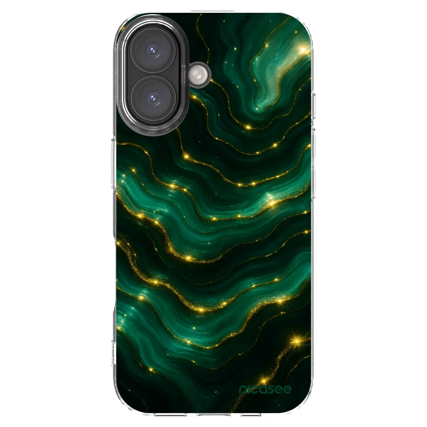 Picasee silikonowe przeźroczyste etui na Apple iPhone 16 - Emerald