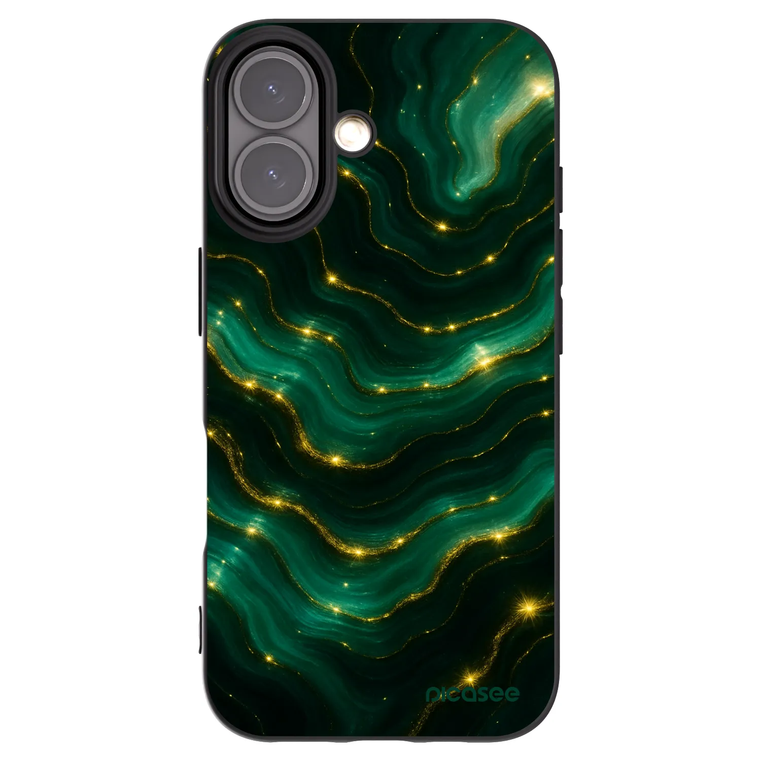 Picasee silikonowe czarne etui na Apple iPhone 16 - Emerald