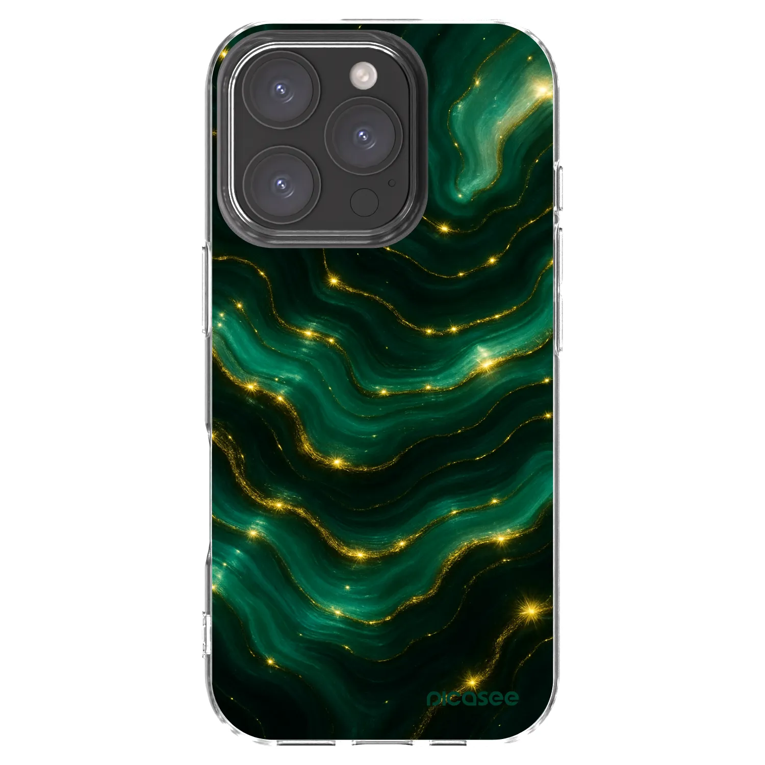 Picasee silikonowe przeźroczyste etui na Apple iPhone 16 Pro - Emerald