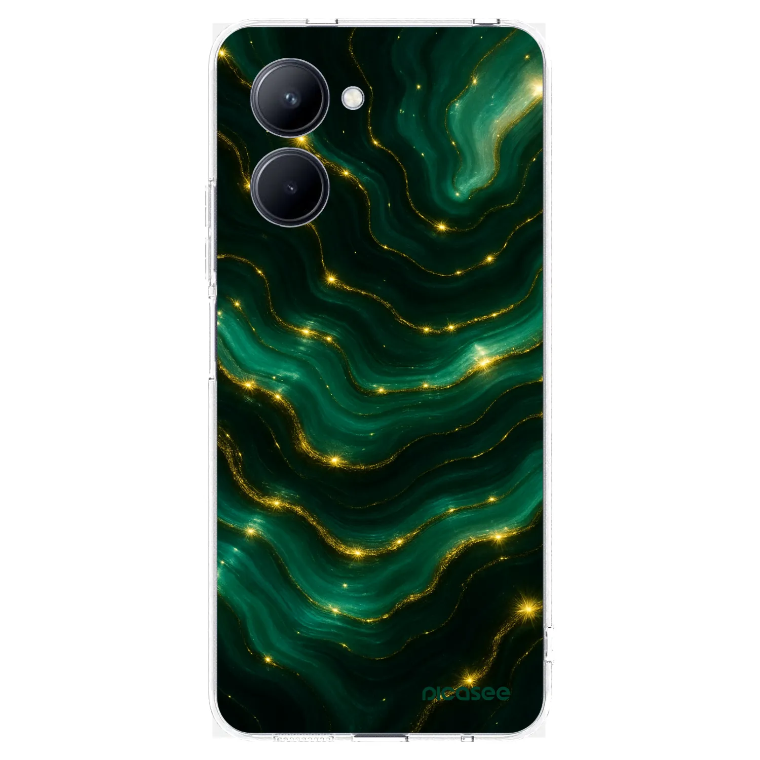 Picasee silikonowe przeźroczyste etui na Realme C33 (2023) - Emerald