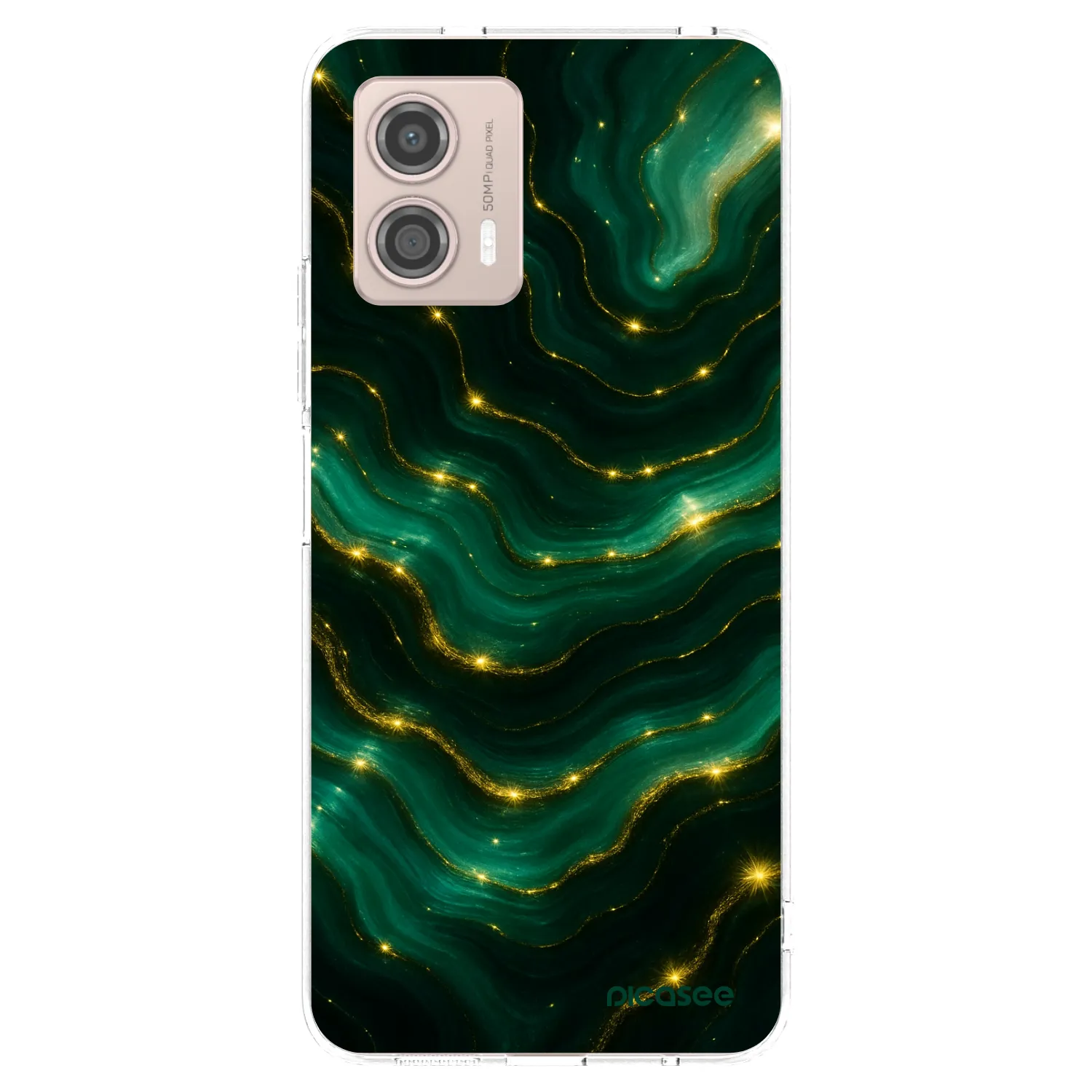 Picasee silikonowe przeźroczyste etui na Motorola Moto G53 5G - Emerald