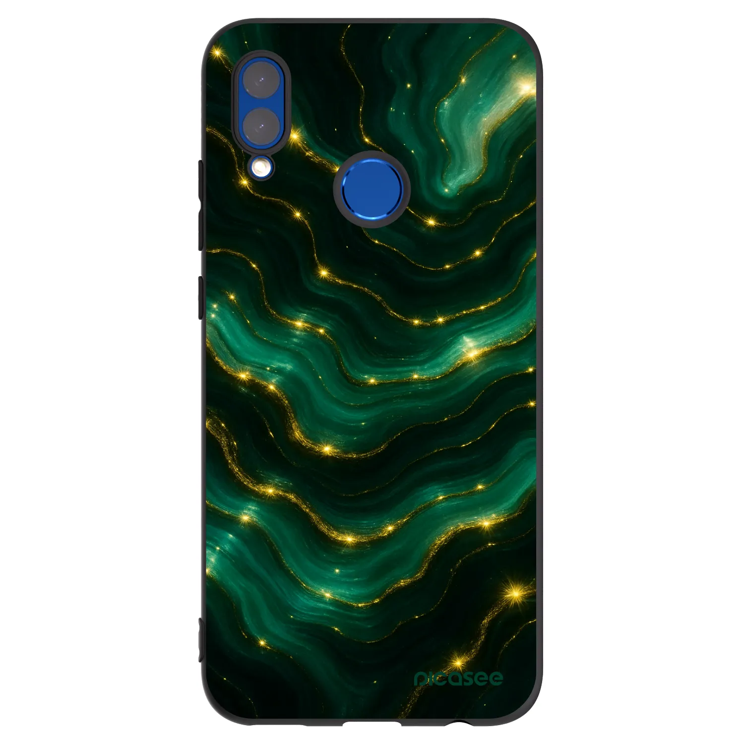 Picasee silikonowe czarne etui na Honor 10 Lite - Emerald