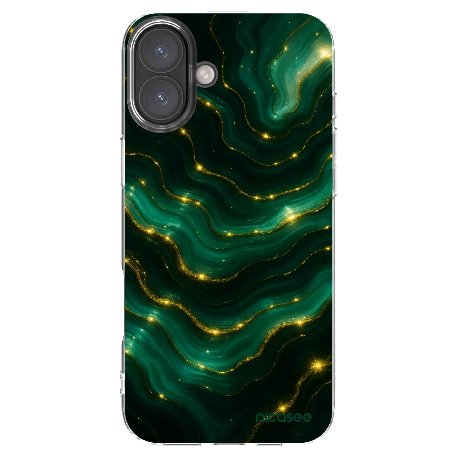 Picasee silikonowe przeźroczyste etui na Apple iPhone 16 Plus - Emerald