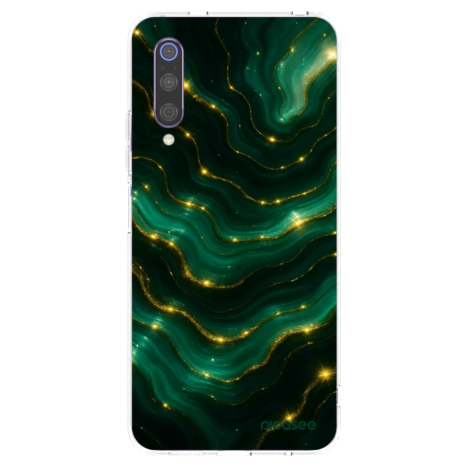 Picasee silikonowe przeźroczyste etui na Xiaomi Mi 9 - Emerald