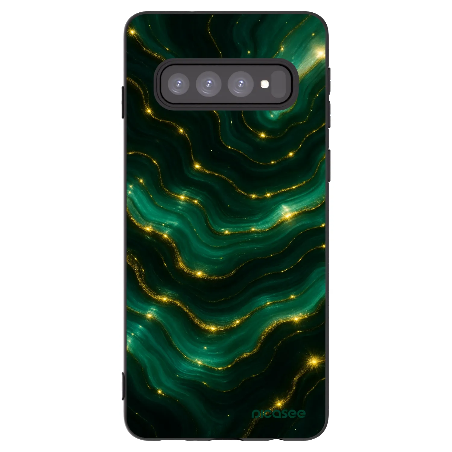 Picasee silikonowe czarne etui na Samsung Galaxy S10 G973 - Emerald