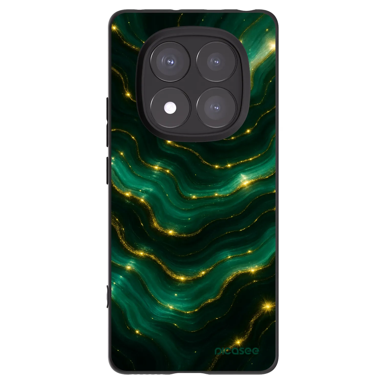 Picasee silikonowe czarne etui na Xiaomi Redmi Note 14 Pro 5G - Emerald