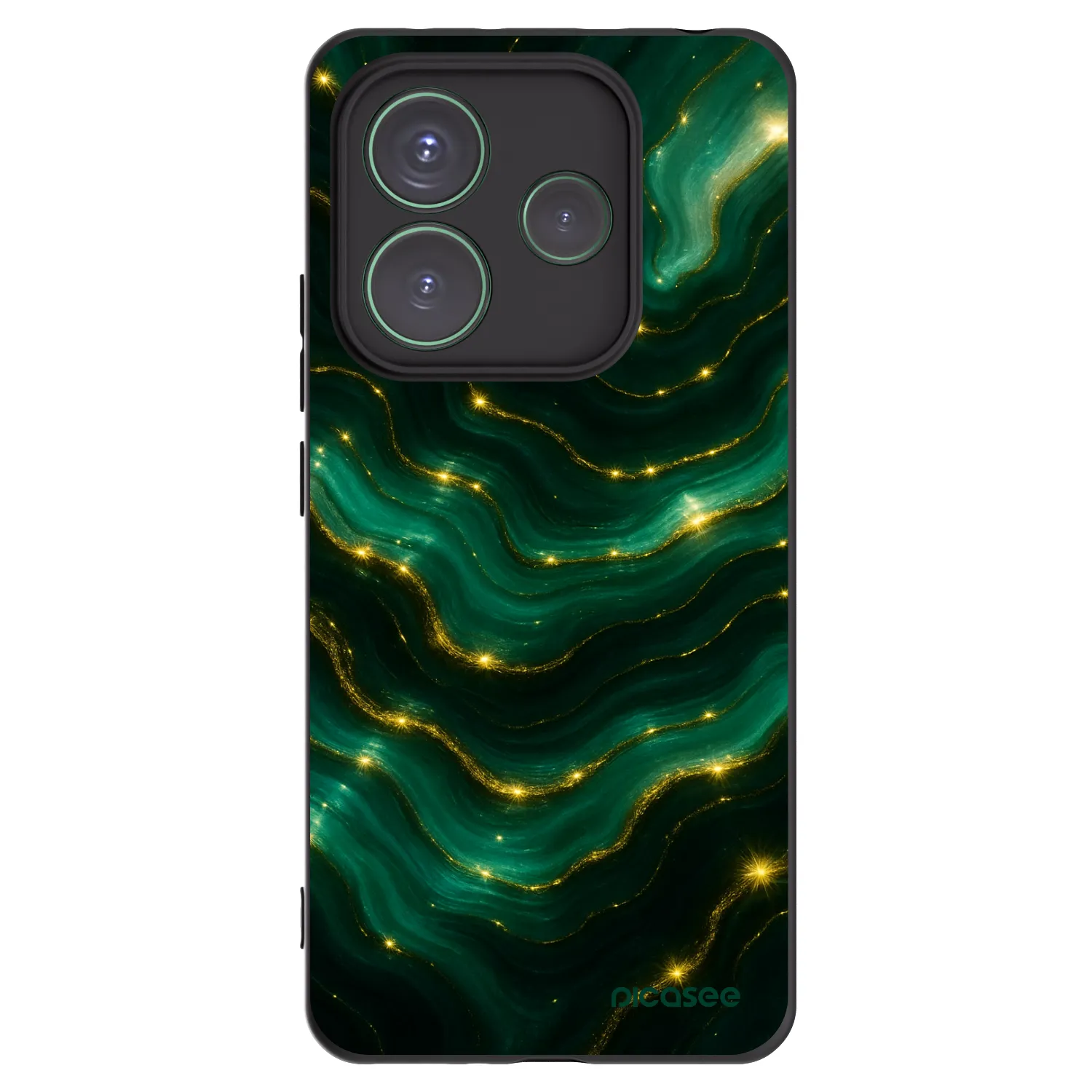 Picasee silikonowe czarne etui na Xiaomi Redmi Note 14 5G - Emerald