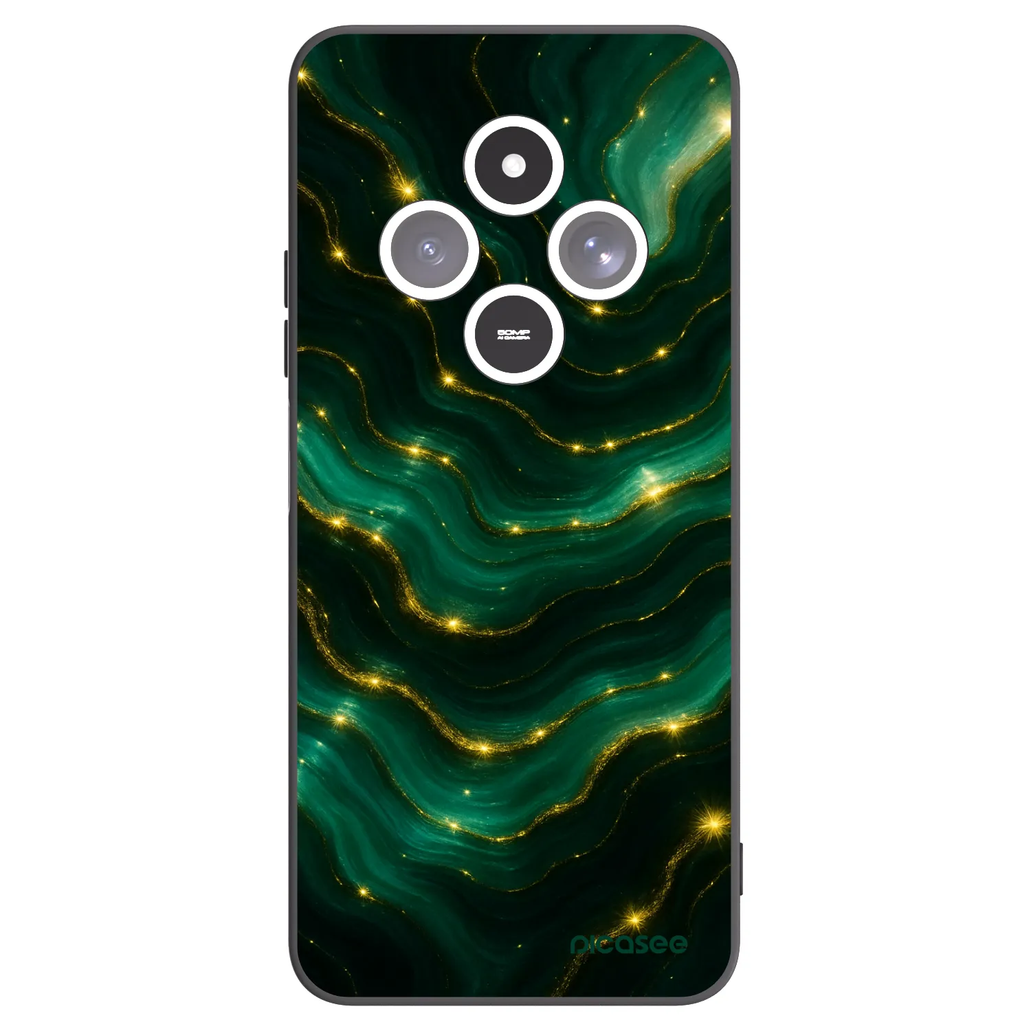 Picasee silikonowe czarne etui na Xiaomi Redmi 14C - Emerald