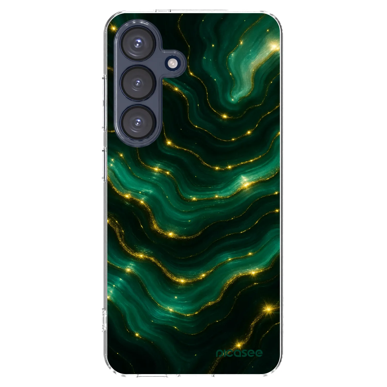 Picasee silikonowe przeźroczyste etui na Samsung Galaxy S25 5G - Emerald