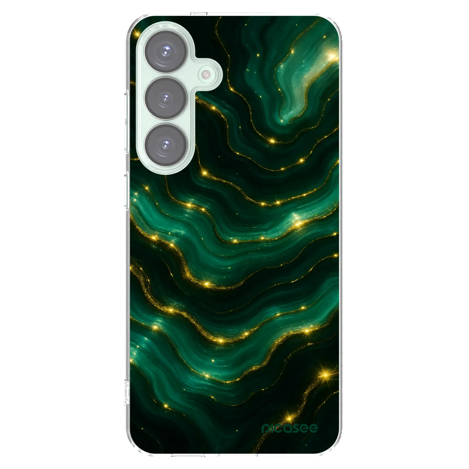 Picasee silikonowe przeźroczyste etui na Samsung Galaxy S25+ 5G - Emerald