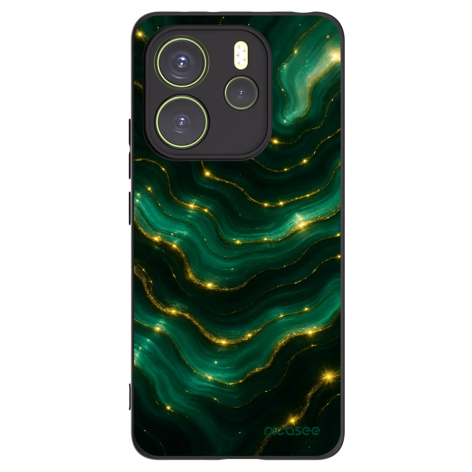 Picasee silikonowe czarne etui na Xiaomi Redmi Note 14 4G - Emerald