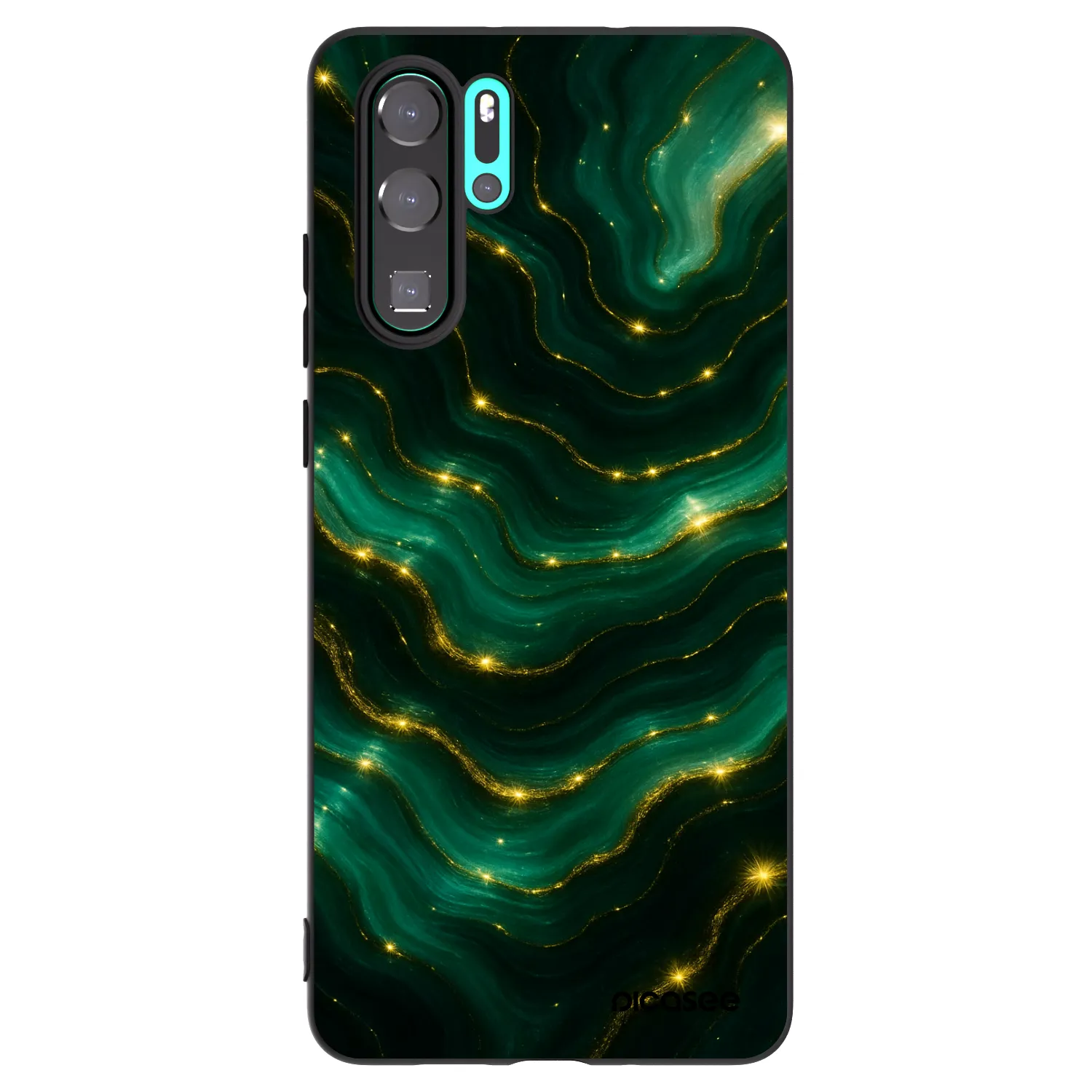 Picasee silikonowe czarne etui na Huawei P30 Pro - Emerald