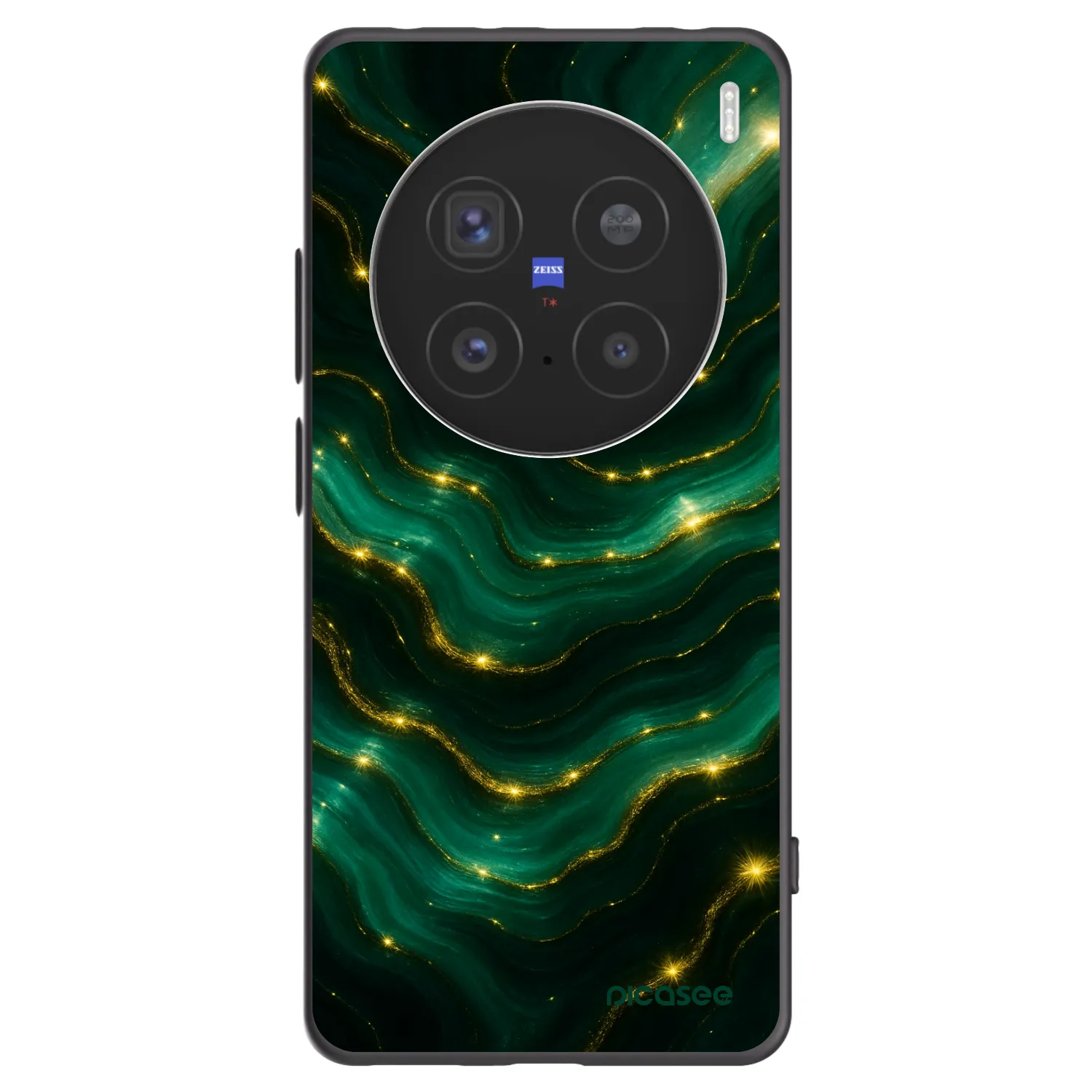 Picasee silikonowe czarne etui na Vivo X200 Pro - Emerald