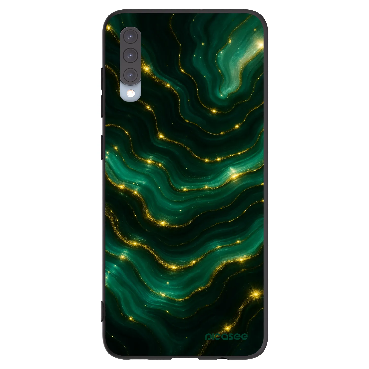 Picasee silikonowe czarne etui na Samsung Galaxy A70 A705F - Emerald