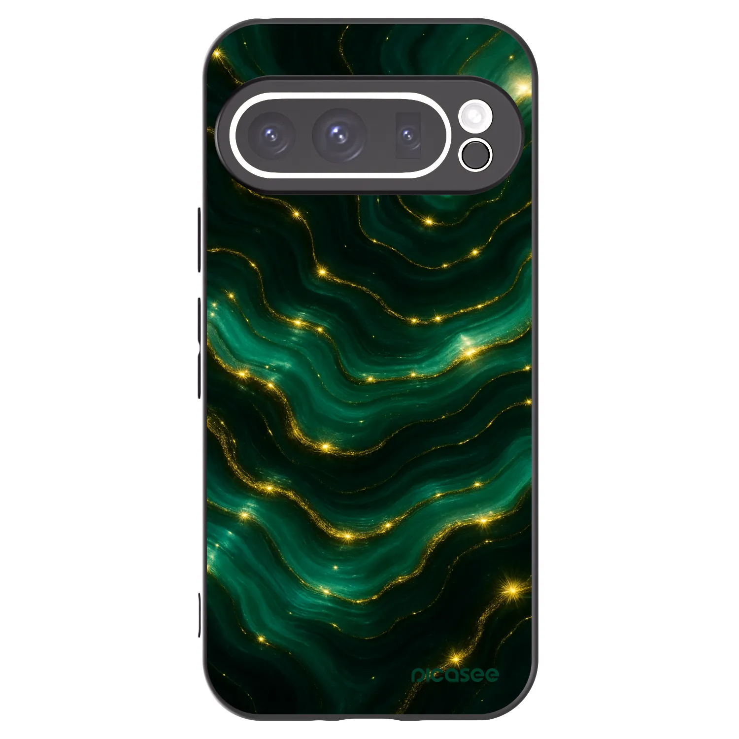 Picasee silikonowe czarne etui na Google Pixel 9 Pro XL - Emerald