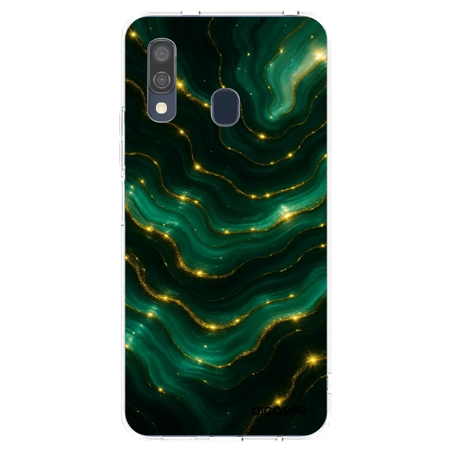 Picasee silikonowe przeźroczyste etui na Samsung Galaxy A40 A405F - Emerald